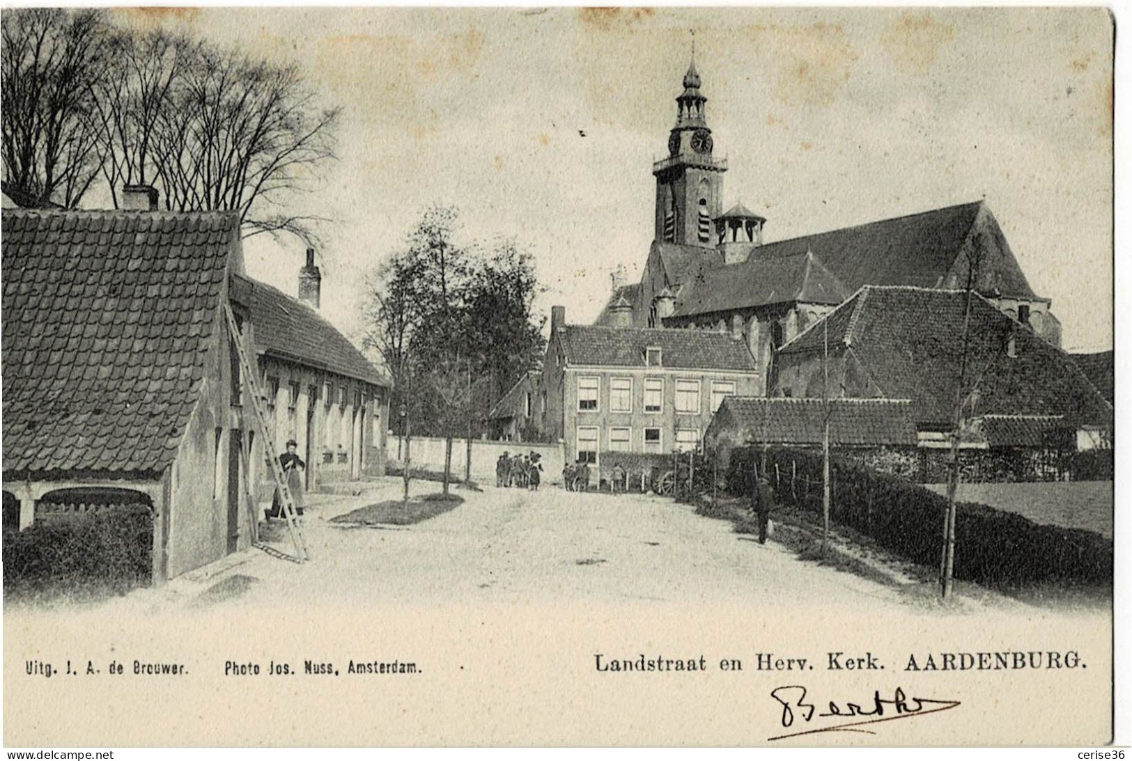 Aardenburg Landstraat En Herv.Kerk Circulée En 1904 - Andere & Zonder Classificatie