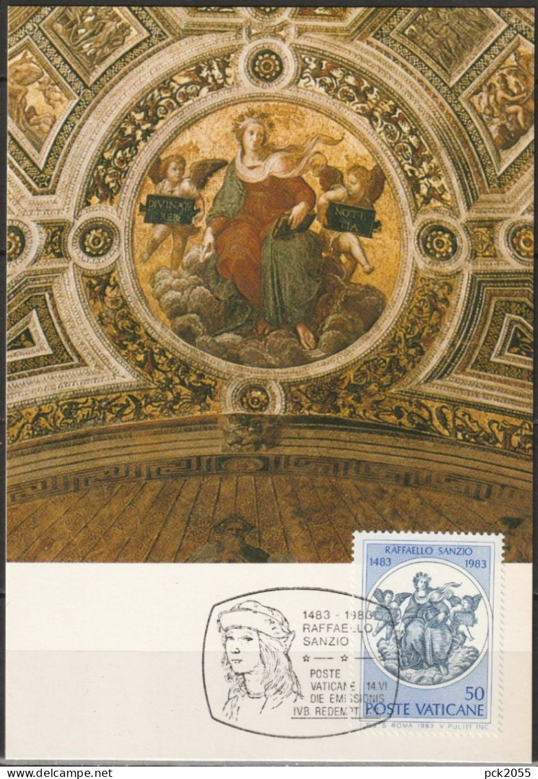 Vatikan 1983 Mi-Nr.826  Maximumkarte 500.Geb. Raffaello Sanzio ( PK 246 )günstige Versandkosten - Cartes-Maximum (CM)