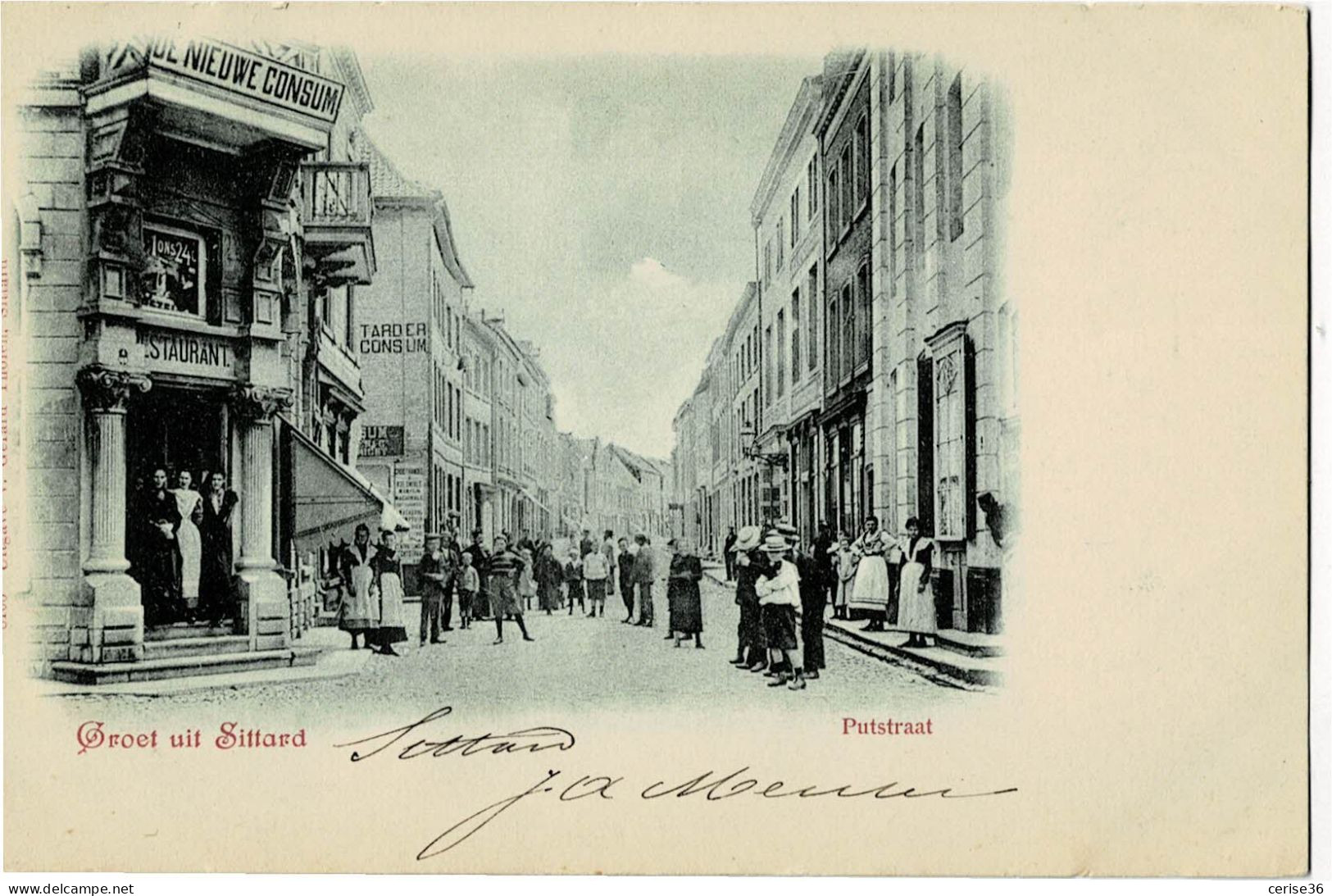 Groet Uit Sittard Putstraat Circulée En 1908 - Sittard