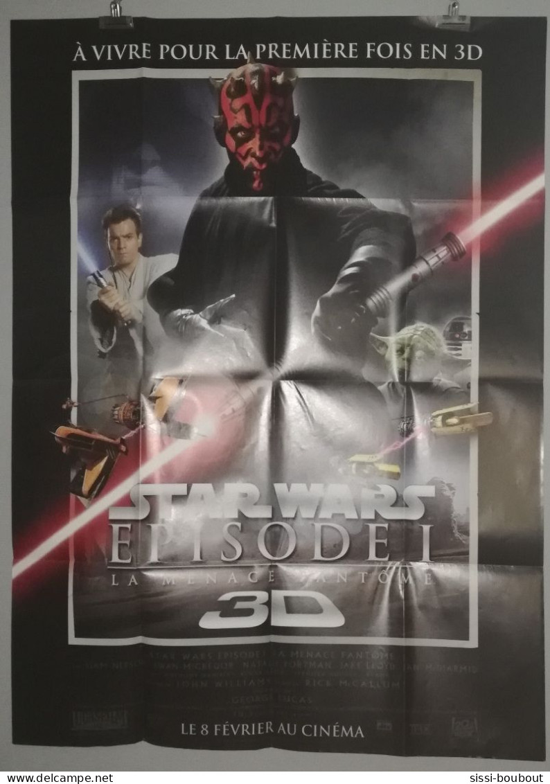 Affiche Originale De Cinéma "Star Wars - La Menace Fantome " Avec Ewan McGregor, Natalie Portman De 1999 - Plakate & Poster