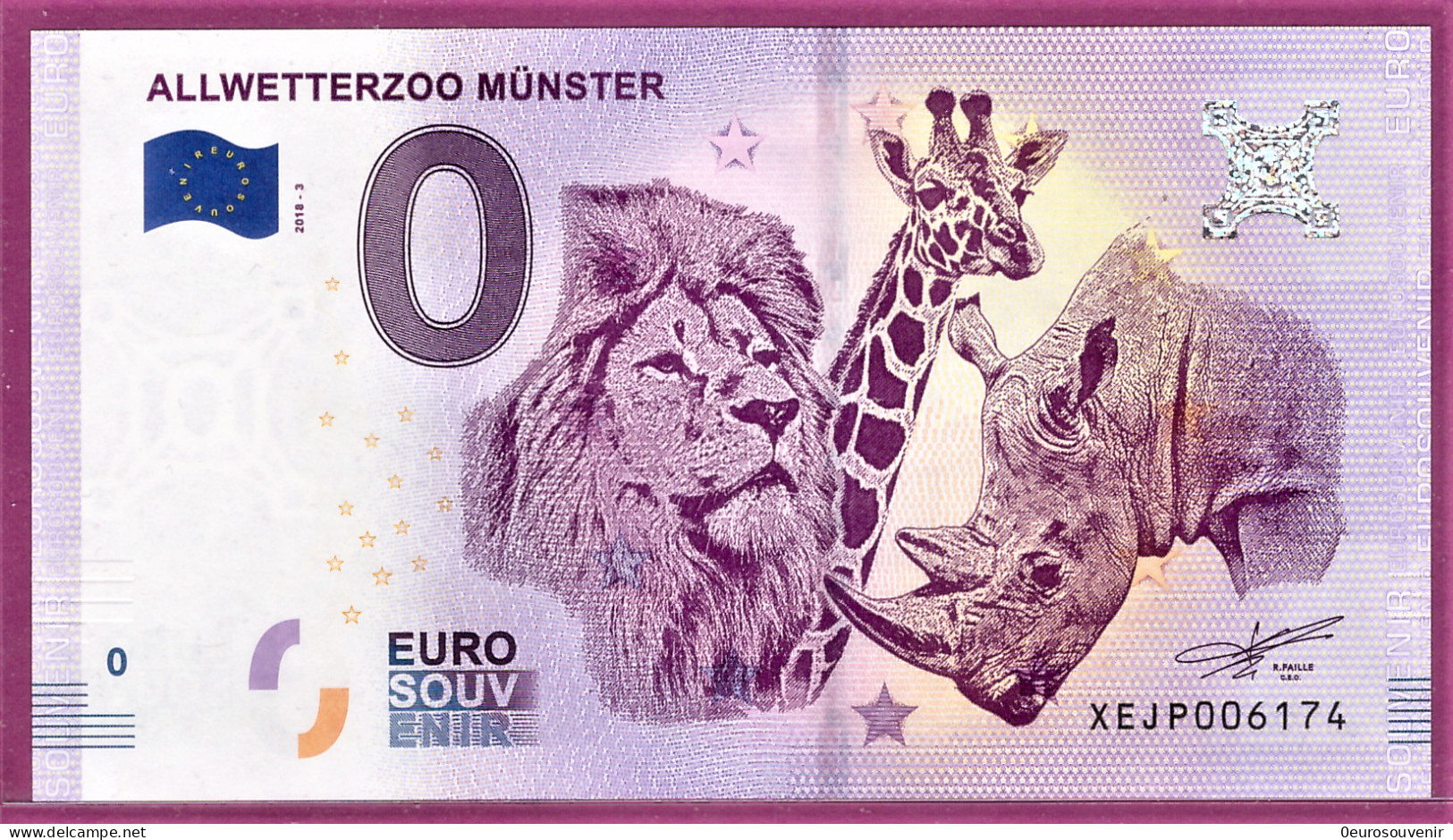 0-Euro XEJP 2018-3 ALLWETTERZOO MÜNSTER - Private Proofs / Unofficial