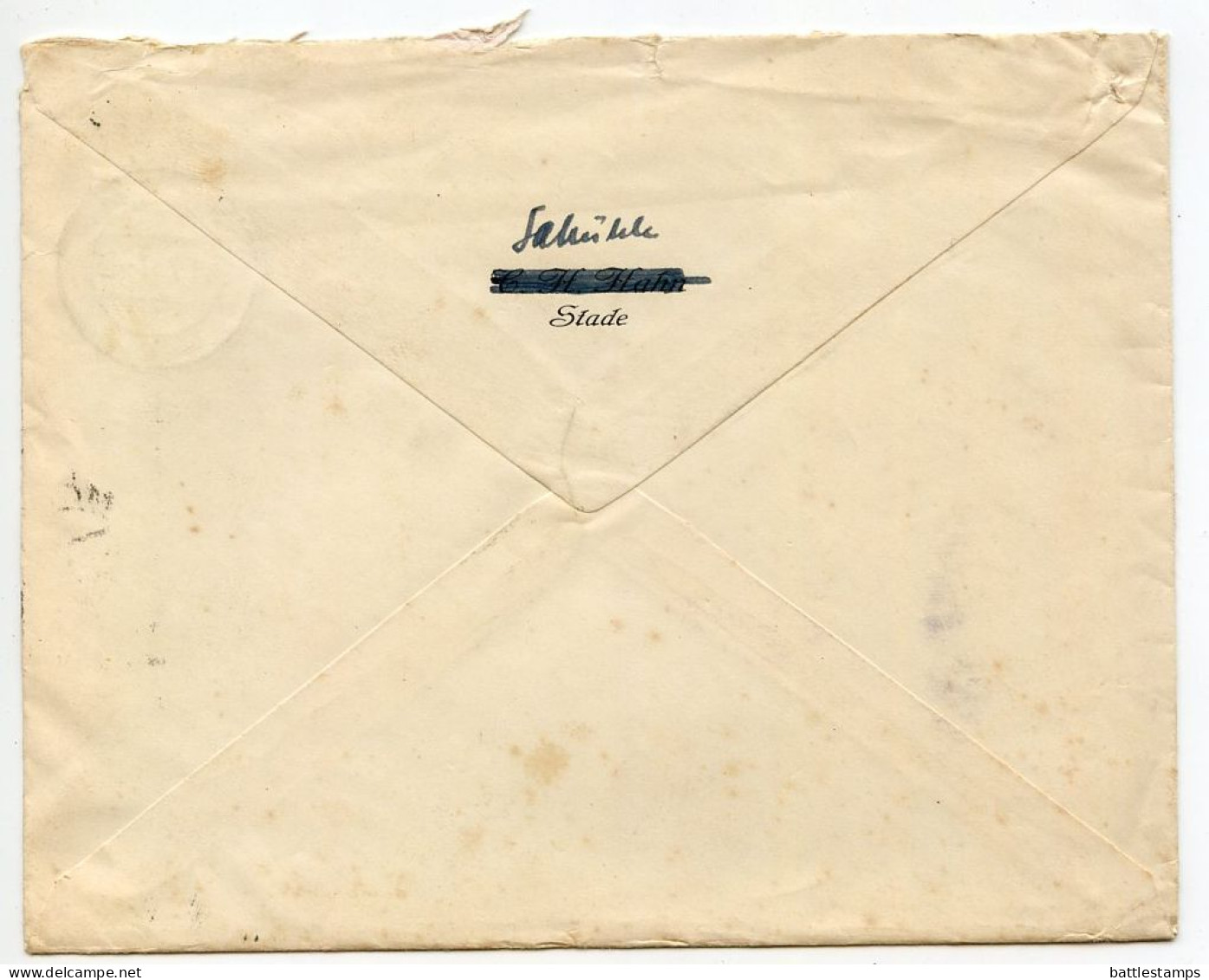 Germany 1937 Cover & Letter; Stade - Gustav Schühle To Schiplage; 12pf. Hindenburg - Brieven En Documenten