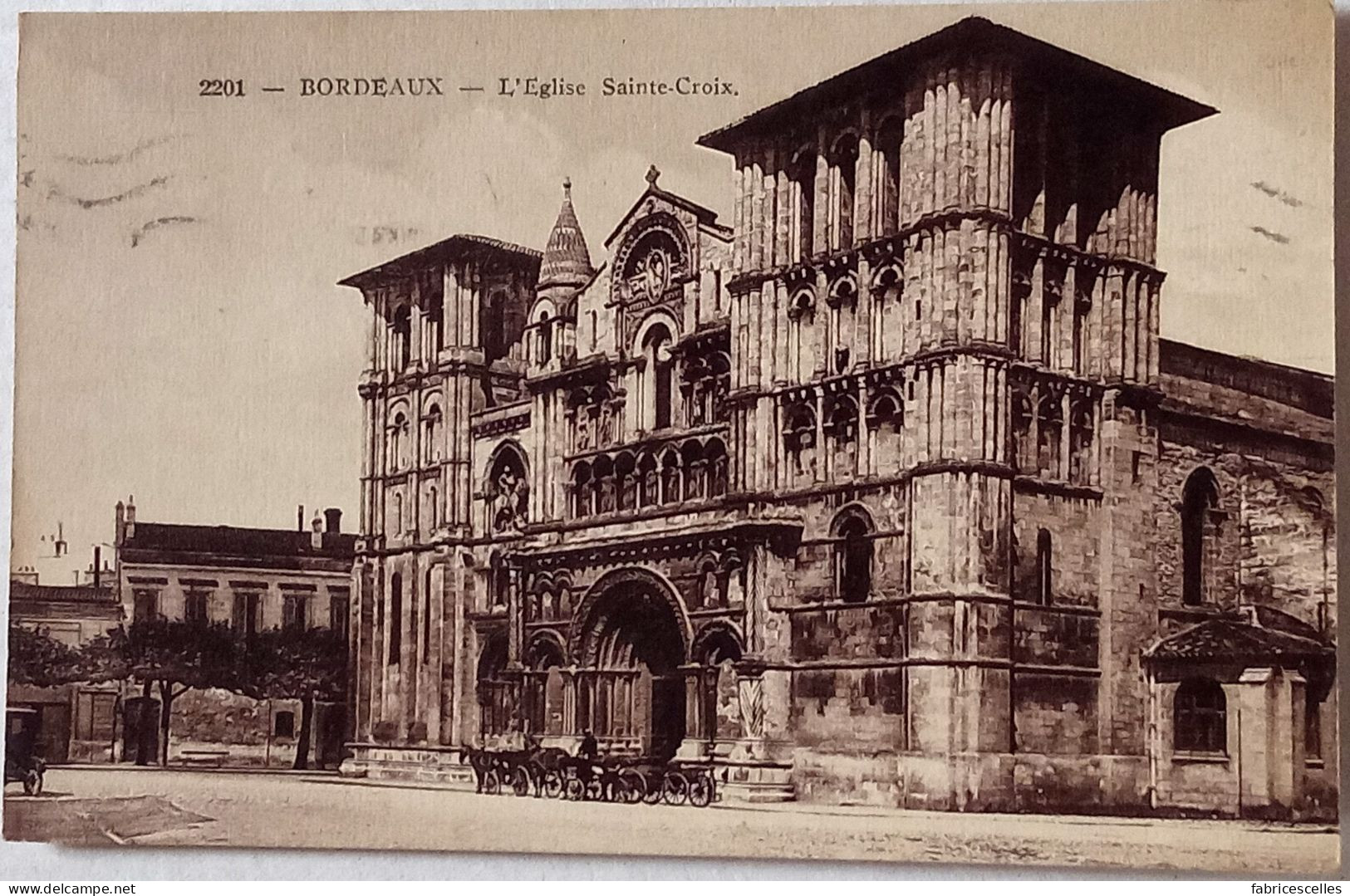 CPSM Circulée 1933 ,  Bordeaux (Gironde) - L'Eglise-Sainte-Croix  (65) - Bordeaux