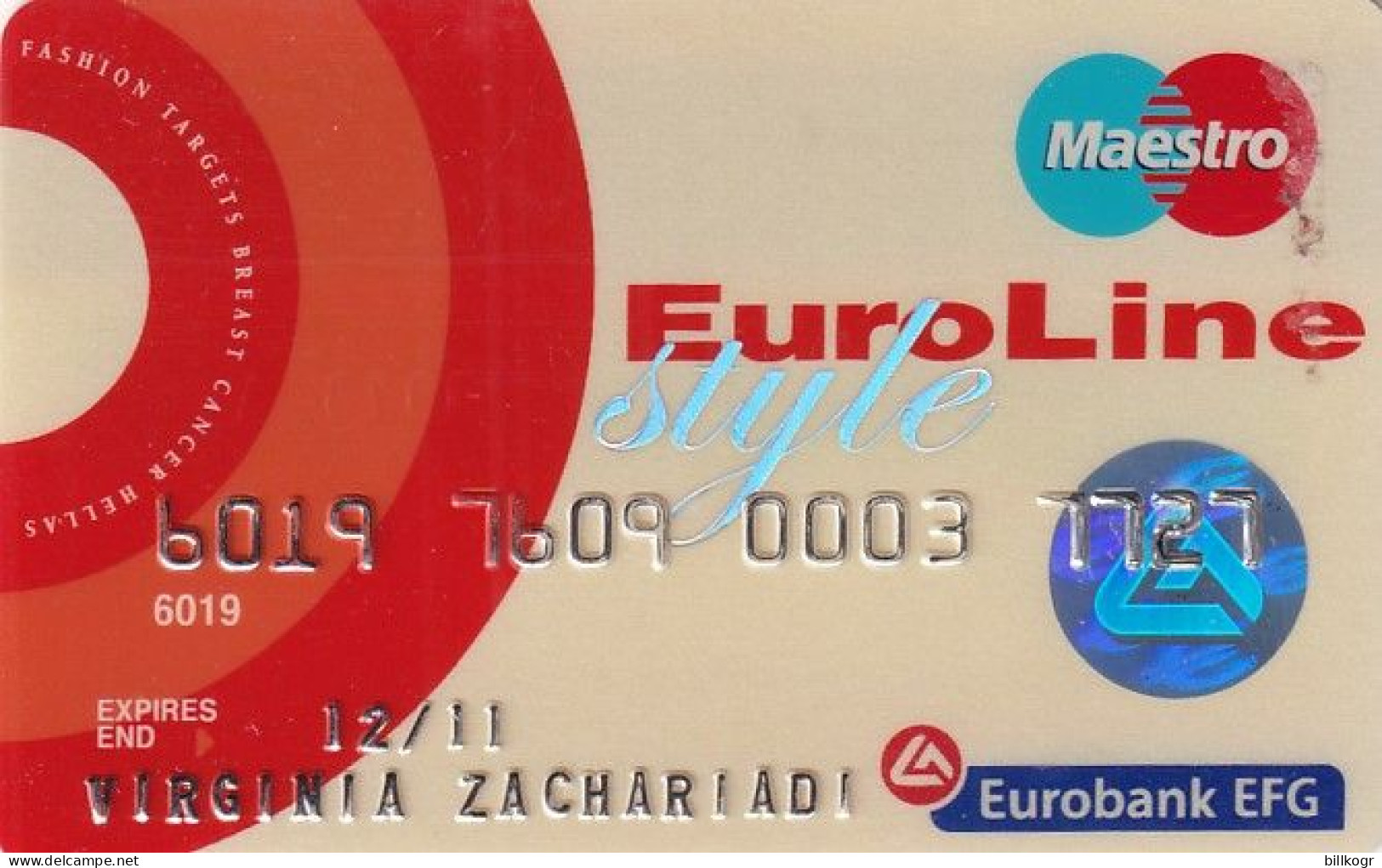 GREECE - Style, Eurobank EFG Euroline, 06/05, Used - Tarjetas De Crédito (caducidad Min 10 Años)