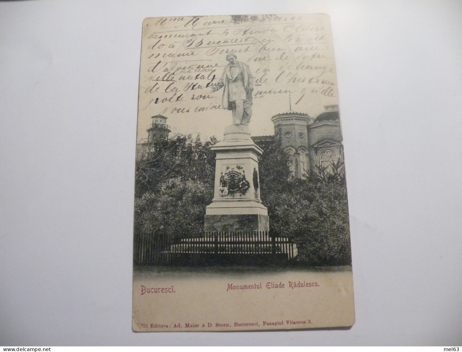 A548 .CPA. ROUMANIE. Bucuresci. Monumentul Eliade Radulescu. .beau Plan . écrite & Voyagé 1904 - Rumänien