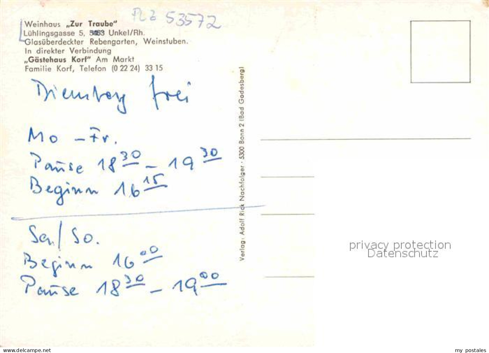 72707002 Unkel Weinhaus Zur Traube Unkel - Sonstige & Ohne Zuordnung