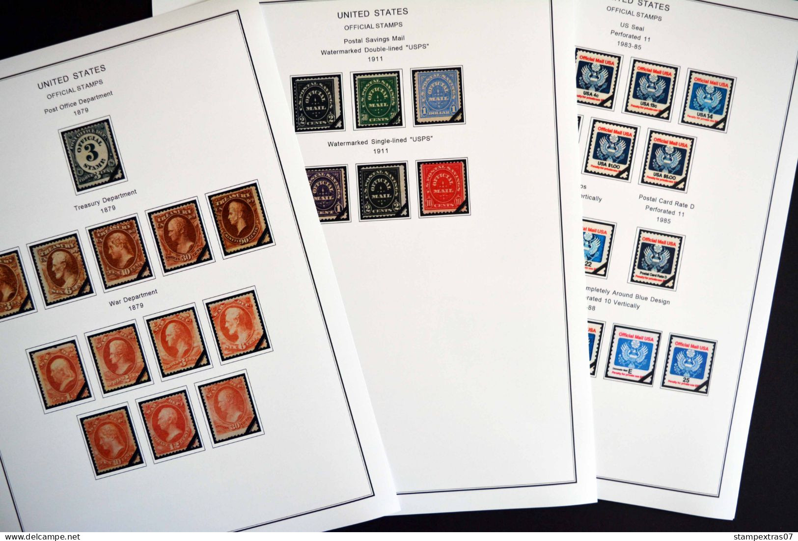 COLOR PRINTED USA SEMI-POSTALS + BACK-OF-BOOK 1865-2014 STAMP ALBUM PAGES (42 illustrated pages) >> FEUILLES ALBUM