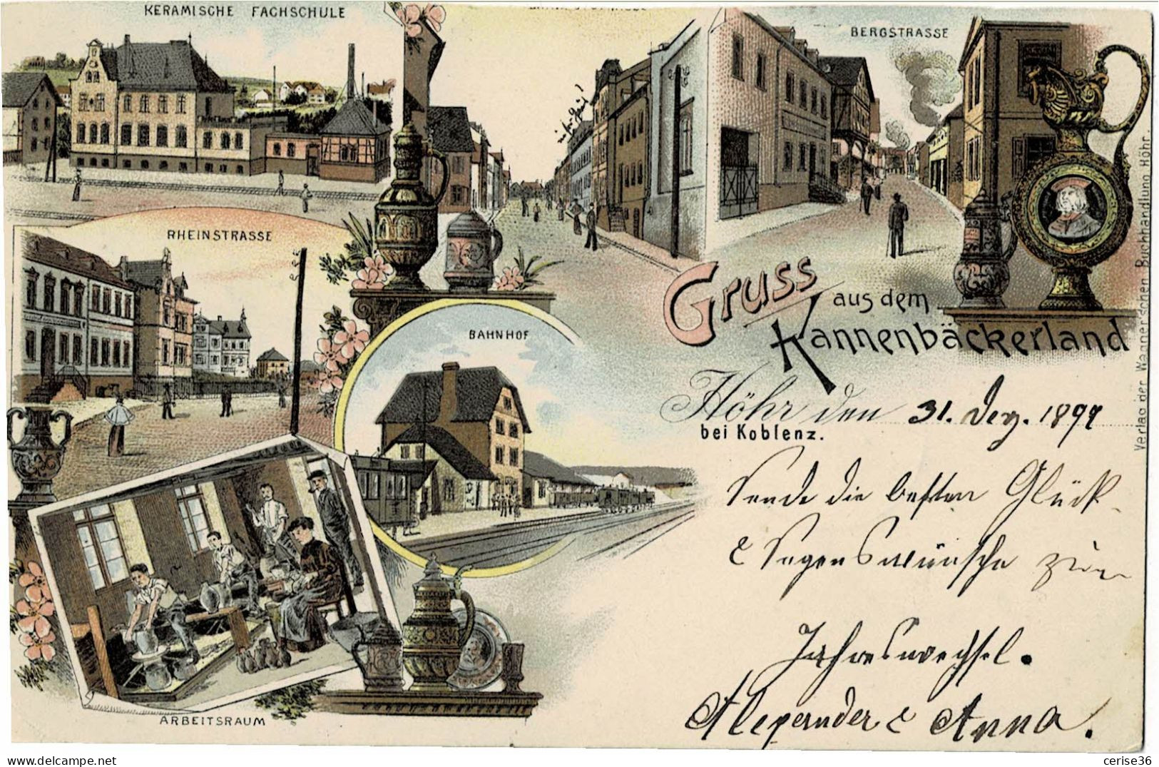 Gruss Aus Dem Kannenbäckerland Circulée En 1907 - Andere & Zonder Classificatie