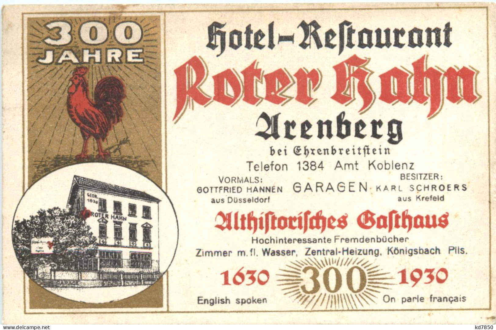 Arenberg Bei Ehrenbreitstein - Hotel Roter Hahn - Koblenz