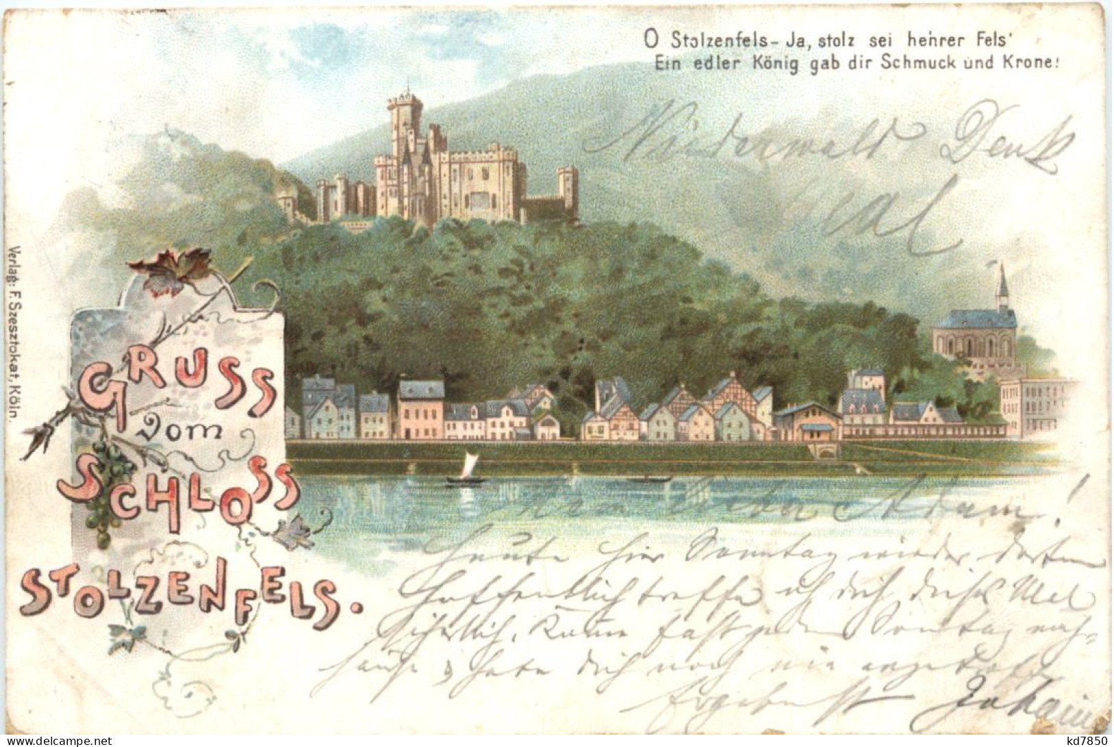 Gruss Vom Schloss Stolzenfels - Litho - Koblenz