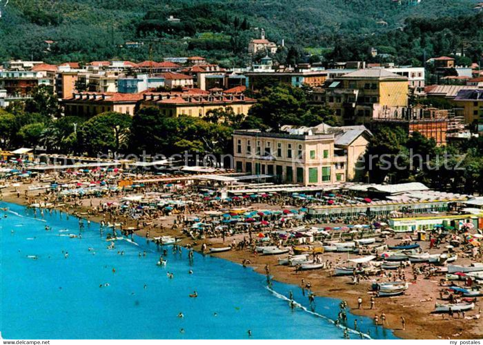 72706184 Sestri Levante Spiaggia E Hotel Nettuno Fliegeraufnahme Sestri Levante - Autres & Non Classés