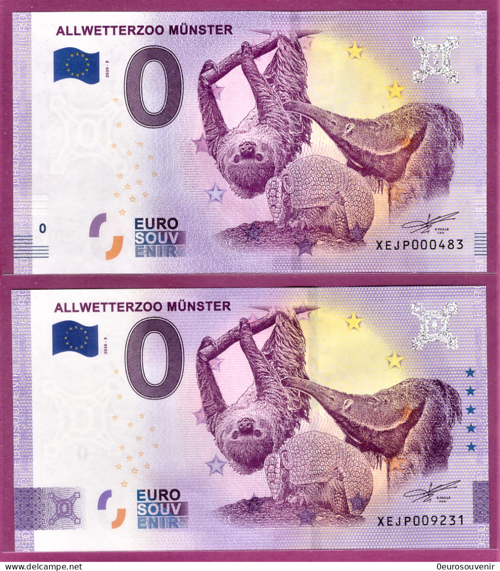 0-Euro XEJP 2020-3 ALLWETTERZOO MÜNSTER Set NORMAL+ANNIVERSARY - Pruebas Privadas