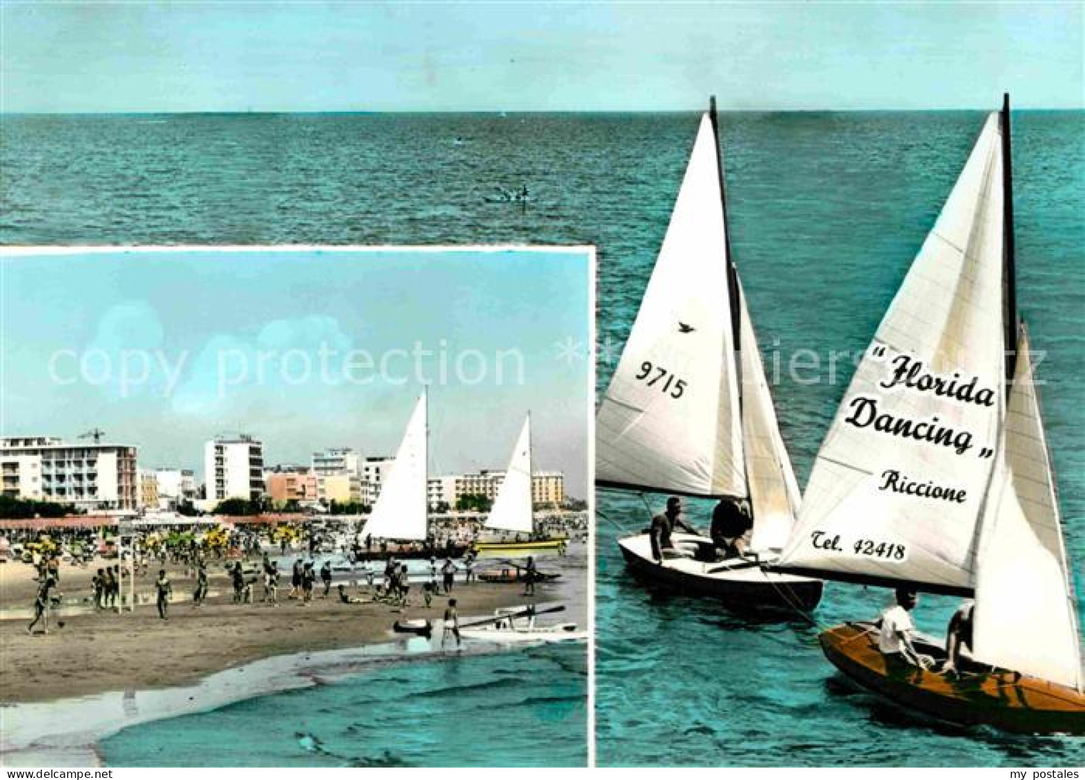 72706171 Riccione Strandpartie Segelboote Riccione - Sonstige & Ohne Zuordnung