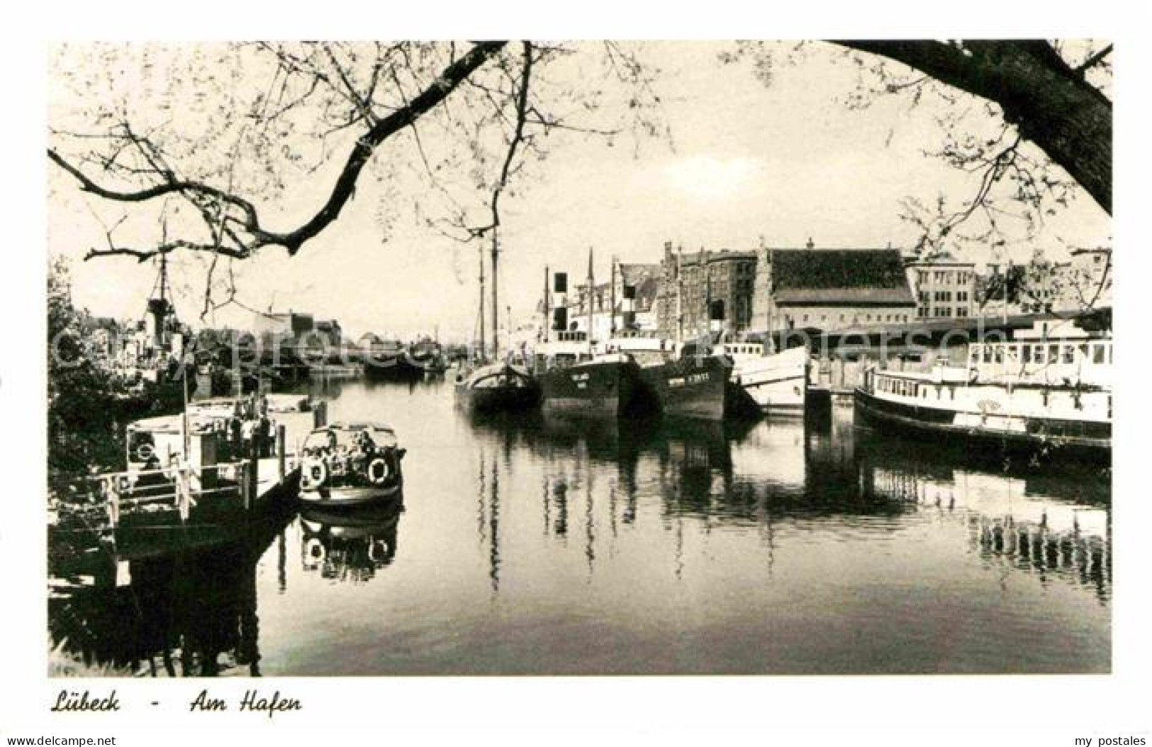 72705900 Luebeck Partie Am Hafen Kupfertiefdruck Mit Buettenrand Luebeck - Luebeck