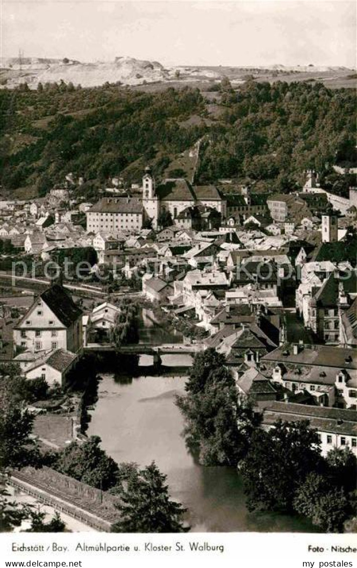 72705848 Eichstaett Oberbayern Stadtbild Mit Altmuehl Und Kloster St Walburg Eic - Eichstaett