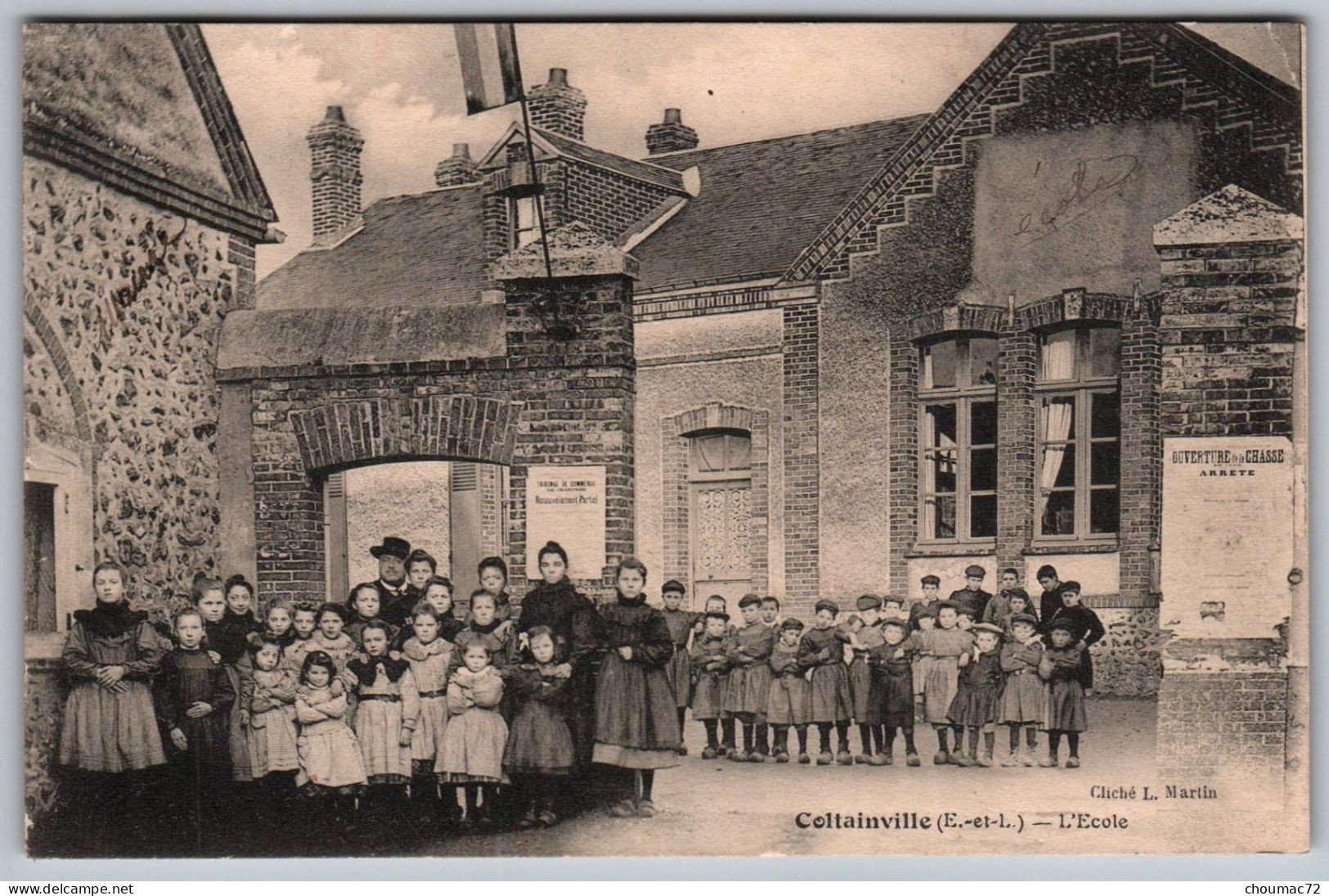 (28) 2054, Cottainville, Cliché L Martin, L'Ecole, état !!! - Other & Unclassified