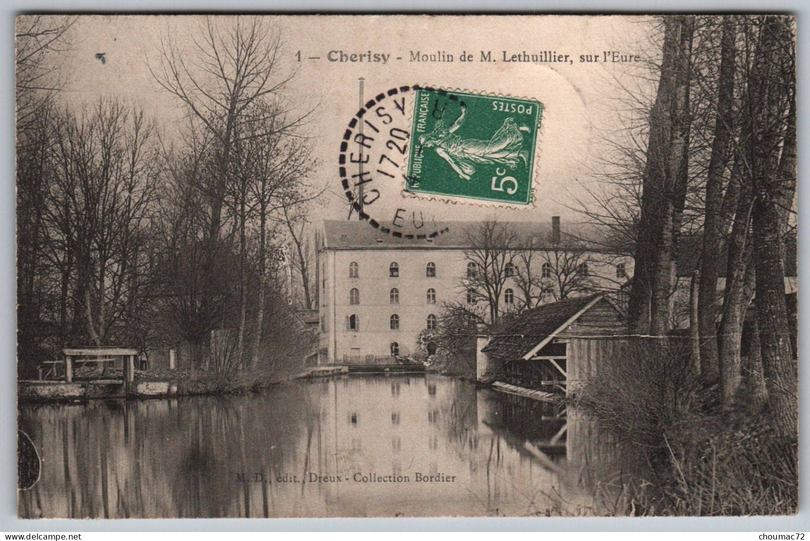 (28) 2052, Cherisy, MD édit 1, Moulin De M. Lethuillier Sur L'Eure, Lavoir - Autres & Non Classés