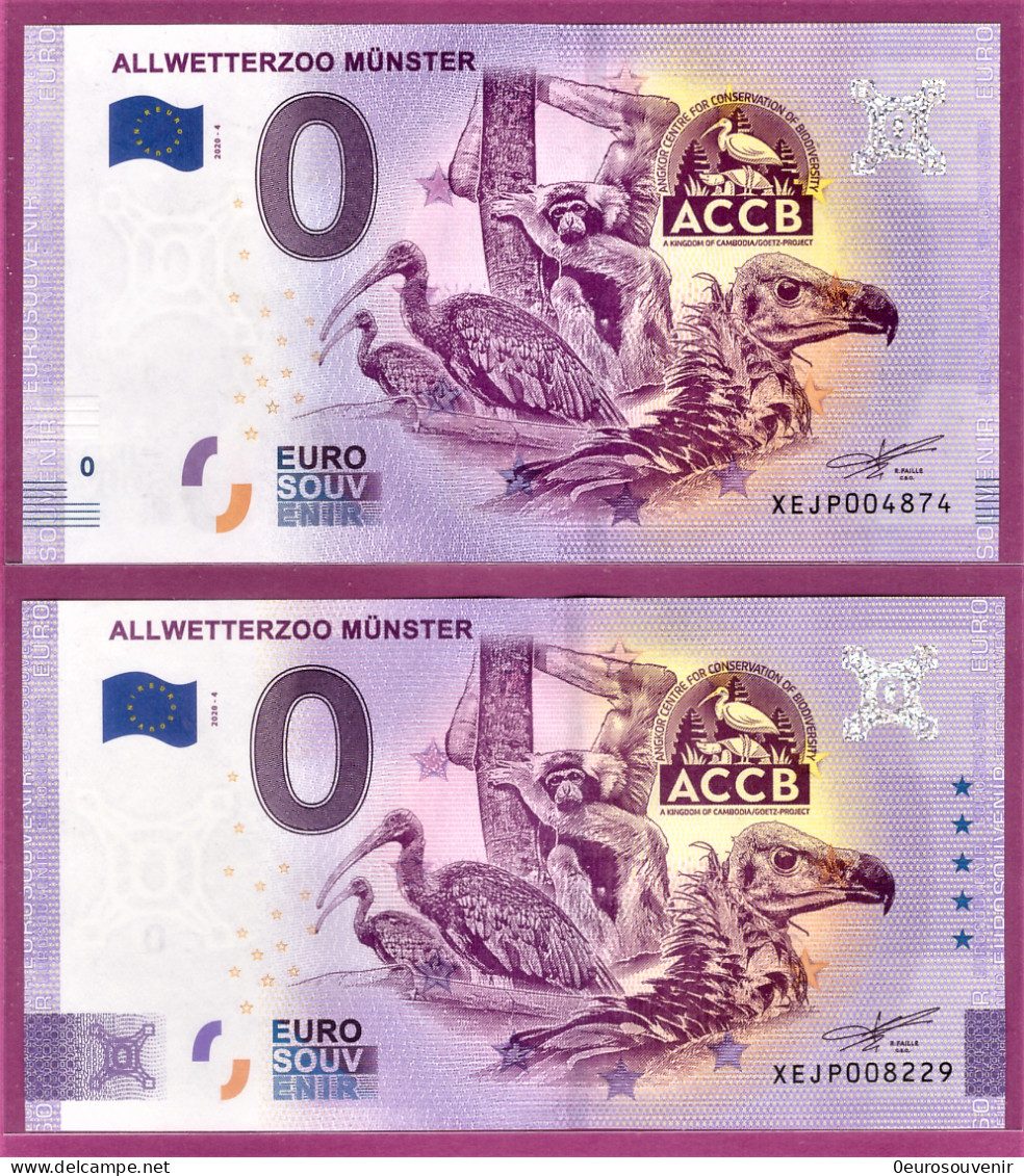 0-Euro XEJP 2020-4 ALLWETTERZOO MÜNSTER Set NORMAL+ANNIVERSARY - Privéproeven