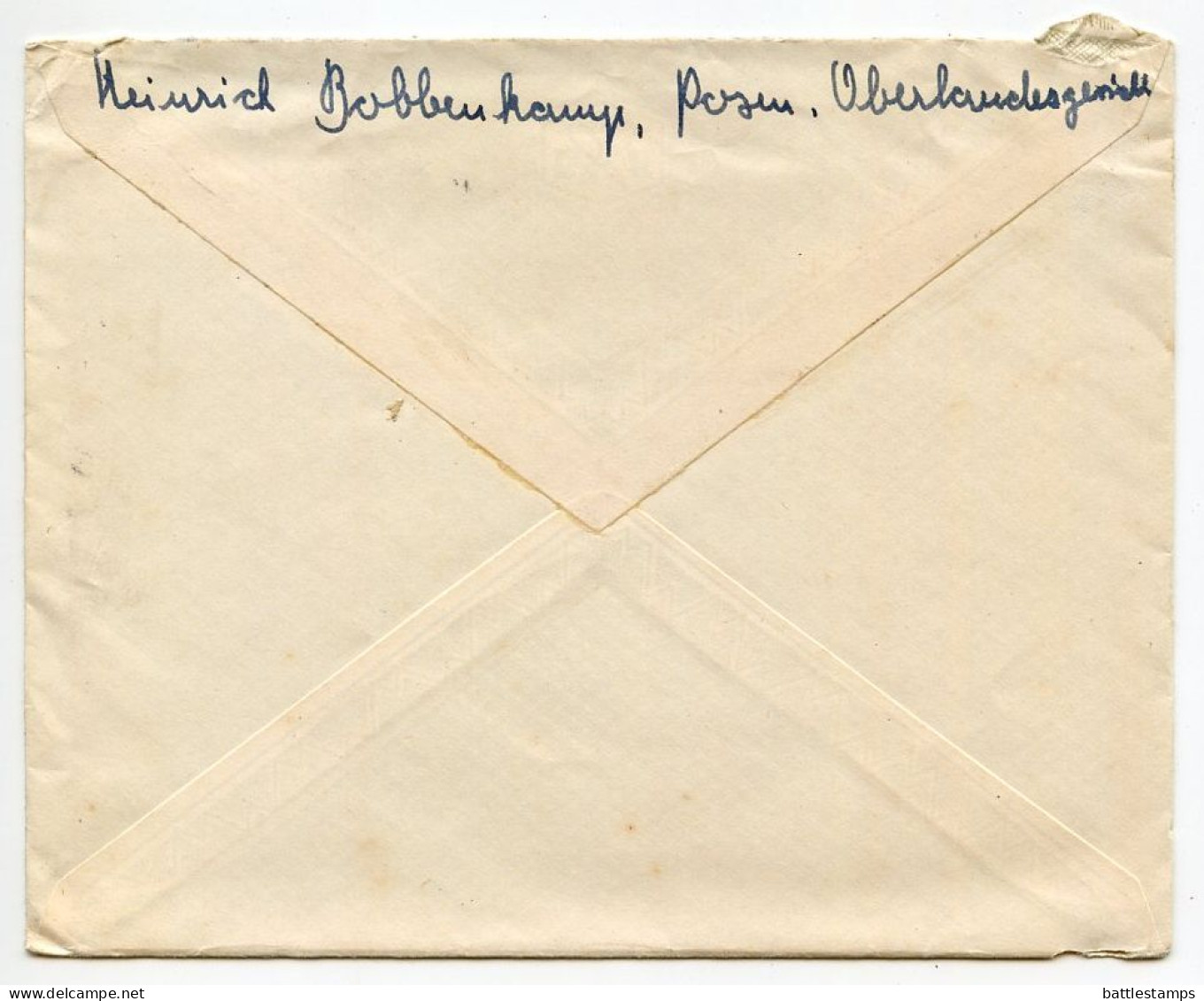 Germany 1940 Cover & Letter; Posen To Schiplage; 12pf. Hindenburg - Lettres & Documents