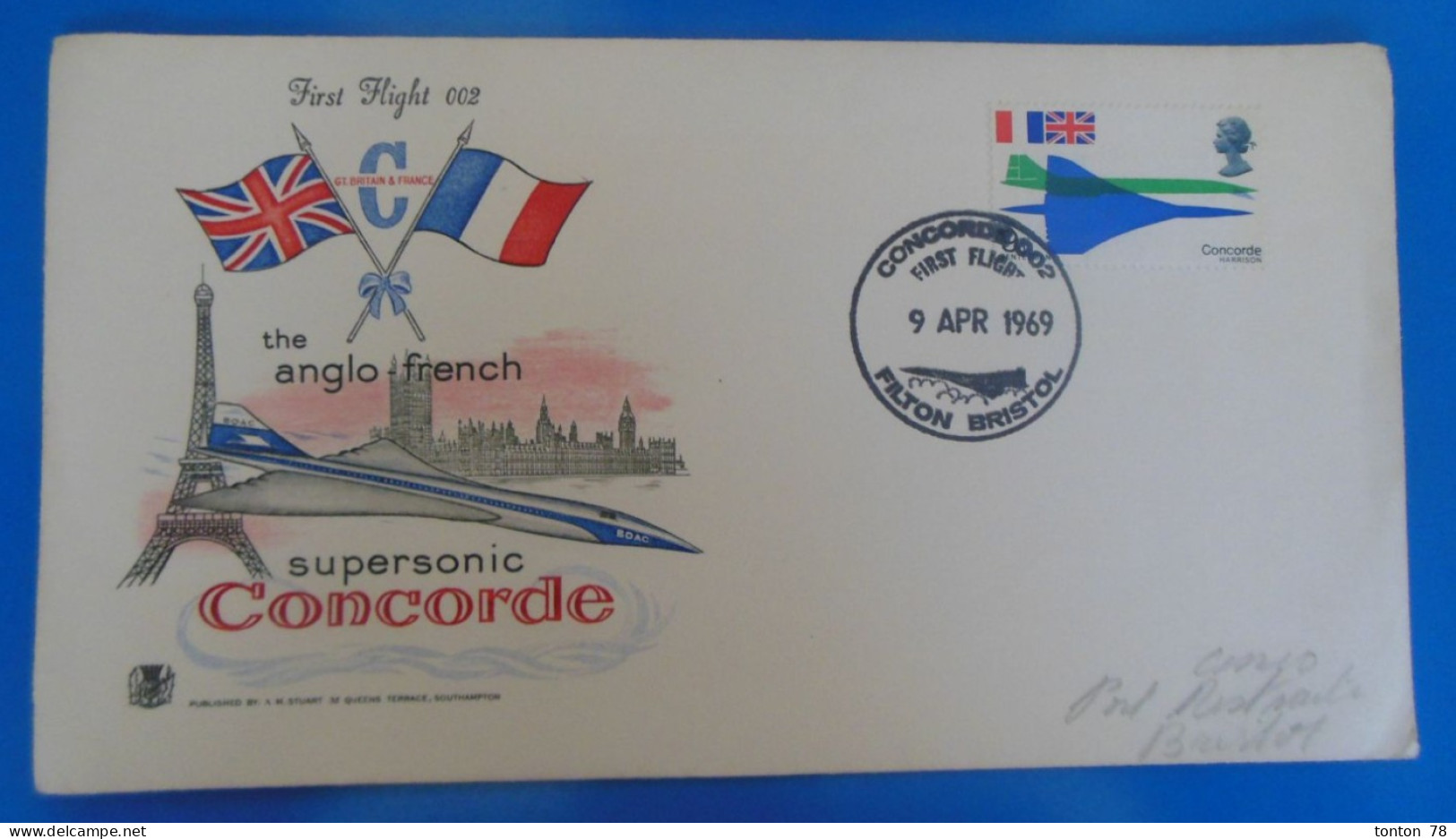 TIMBRES SUR LETTRE   -  CONCORDE - 3c. 1961-... Lettres