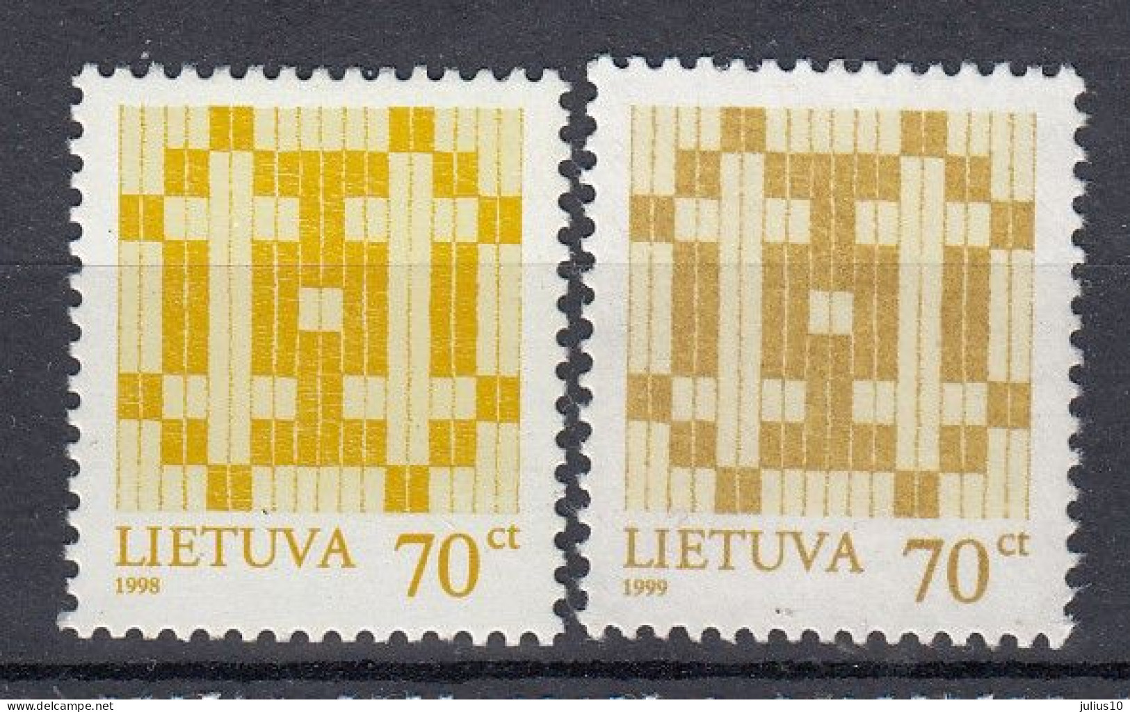 LITHUANIA 1998, 1999 Double Cross MNH(**) Mi 668 I, 668 II #Lt1180 - Lituanie