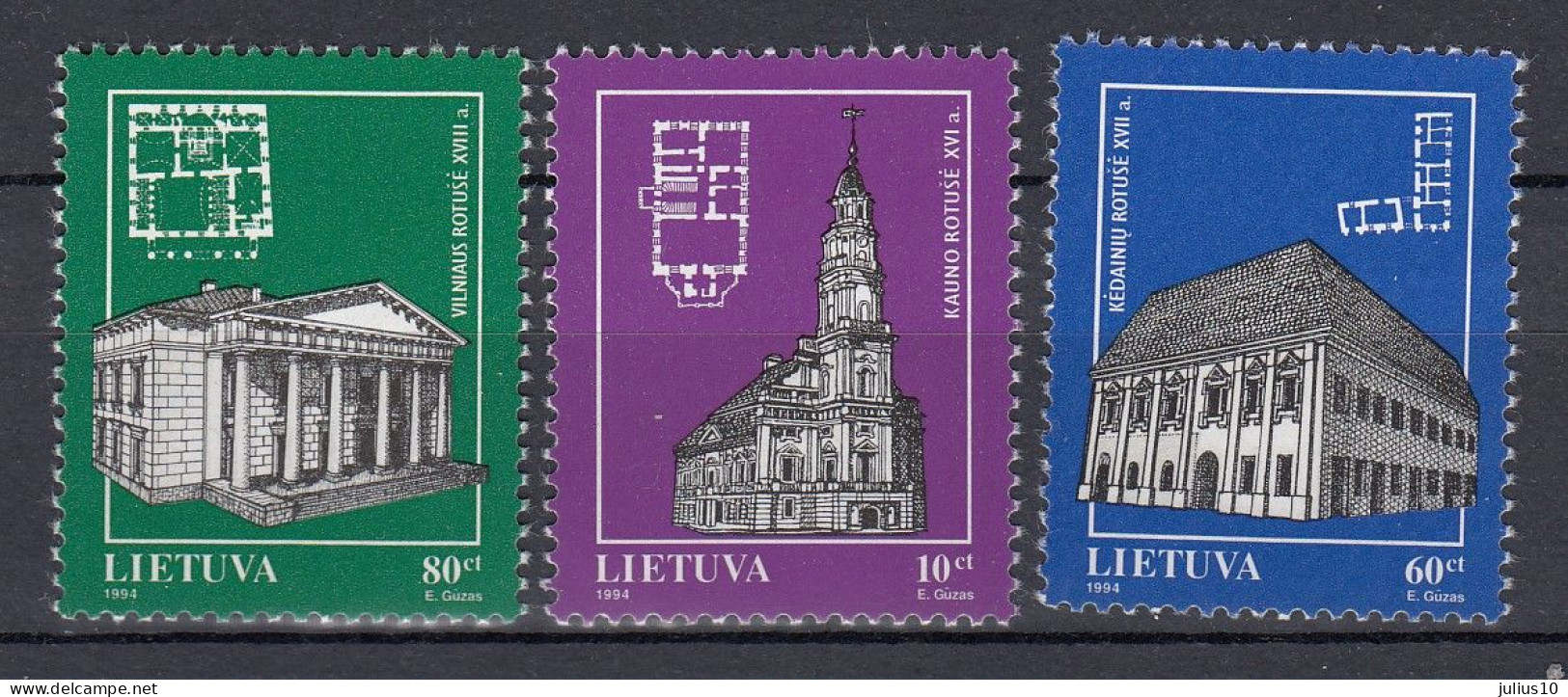 LITHUANIA 1994 Architecture MNH(**) Mi 568-570 #Lt1186 - Lithuania