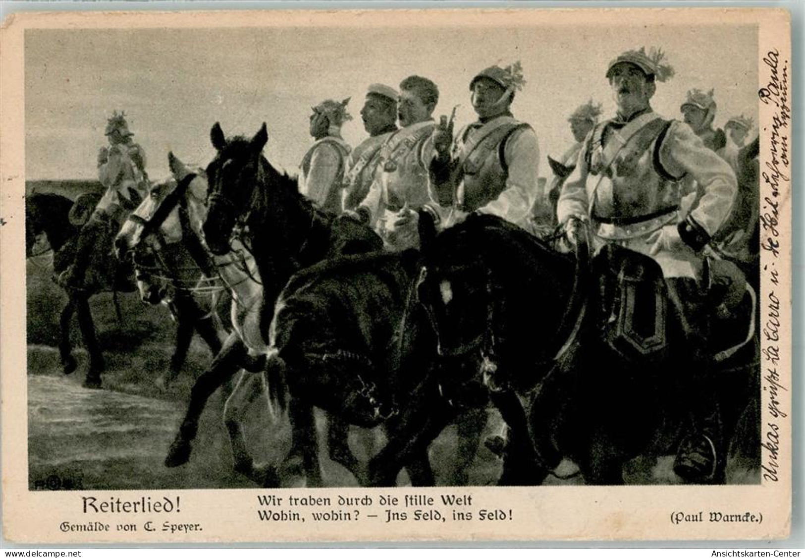 39805309 - Sign. Speyer Deutsche Dragoner Mit Brustpanzer Zu Pferde Verlag Der Photographischen Gesellschaft - Weltkrieg 1914-18