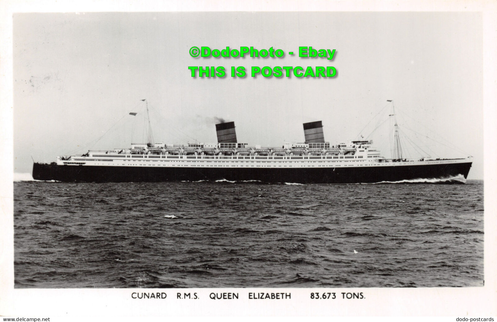 R422274 Cunard R. M. S. Queen Elizabeth. RP. The Worlds Largest Liner - Welt