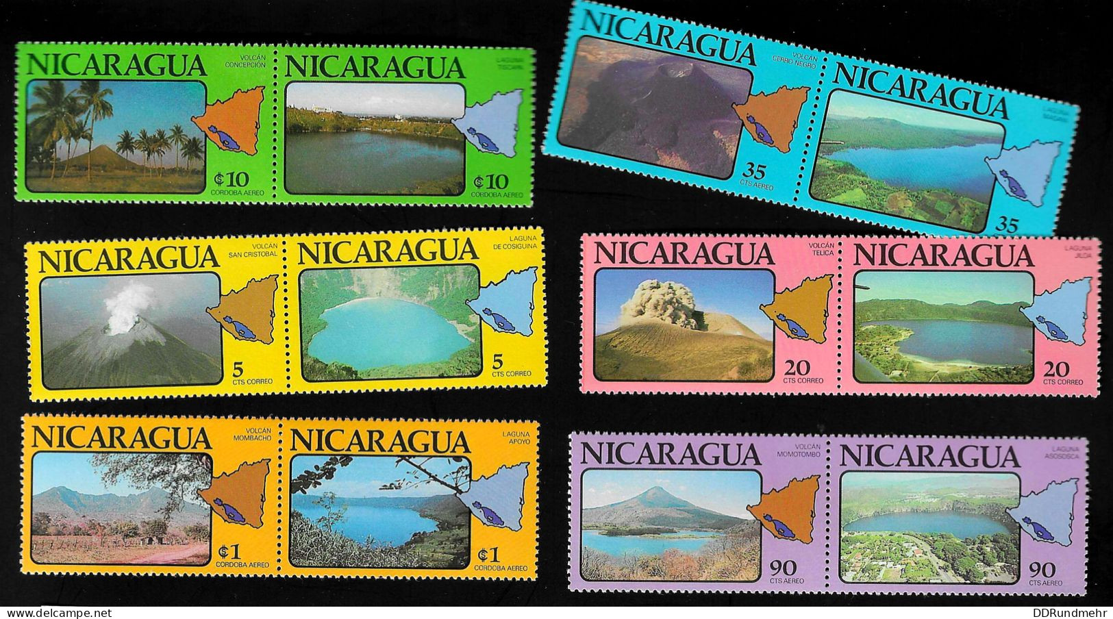 1979 Volcano  Michel NI 2061 - 2072 Stamp Number NI 1097 - 1108 Yvert Et Tellier NI 1116 - 1127 Xx MNH - Nicaragua