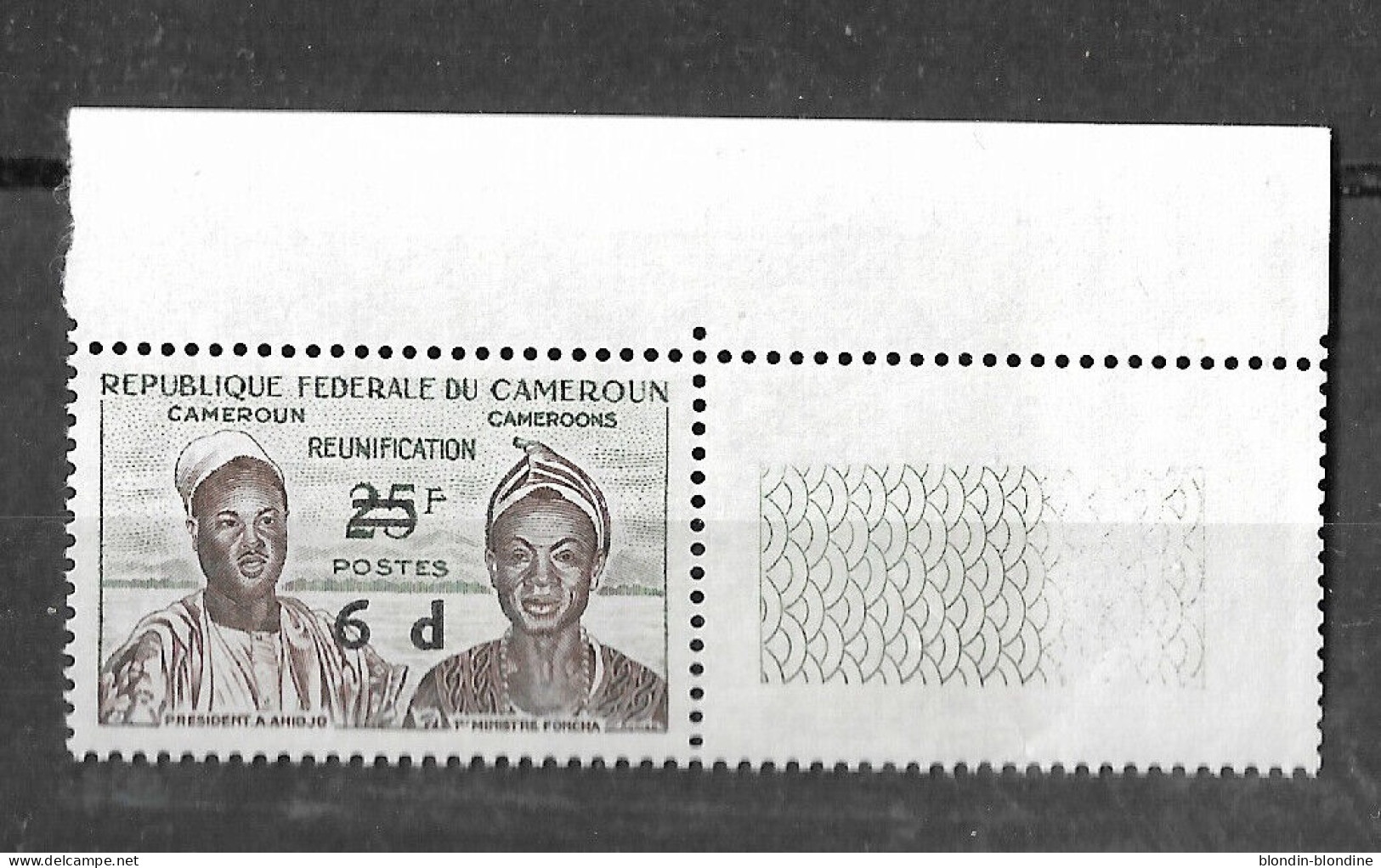 CAMEROUN 1961 YT 333  NEUF** TB RÉUNIFICATION SURCHARGÉS. - Cameroon (1960-...)