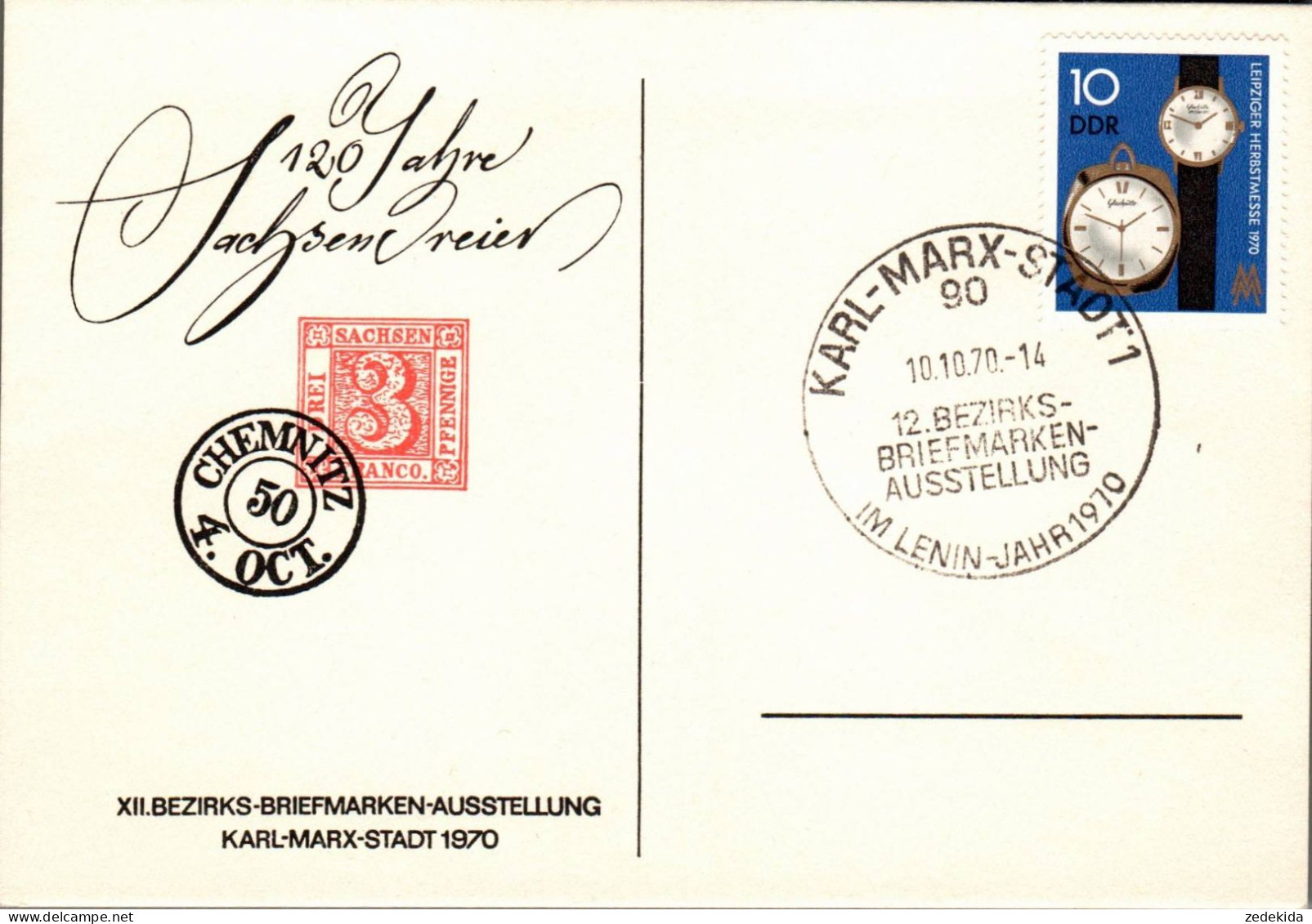 H2390 - Karl Marx Stadt Sachsendreier Sonderstempel Ersttagsstempel - 1er Día – FDC (hojas)