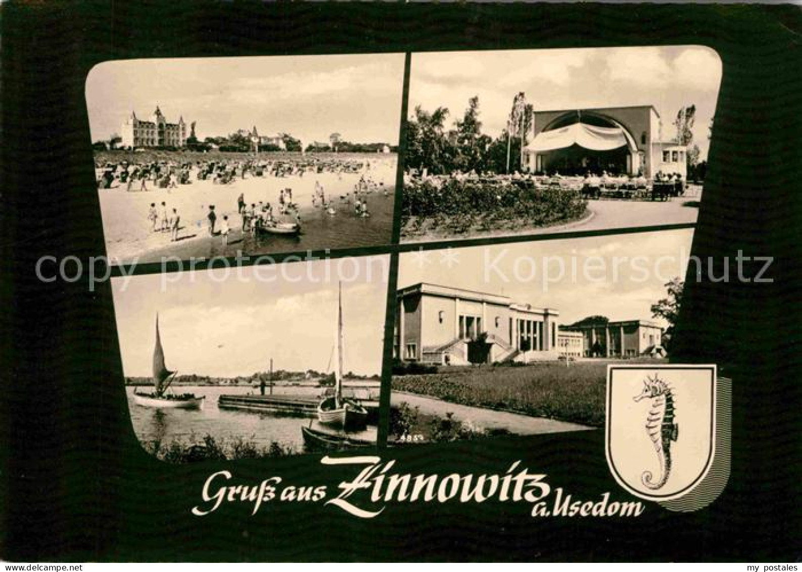 72703563 Zinnowitz Ostseebad Strand Musikpavillon Hafen Kurheim Wappen Zinnowitz - Zinnowitz