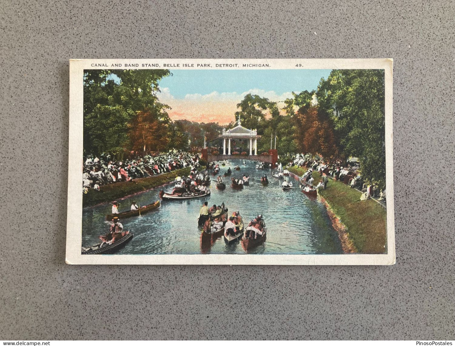 Canal And Band Stand, Belle Isle Park, Detroit, Michigan Carte Postale Postcard - Detroit