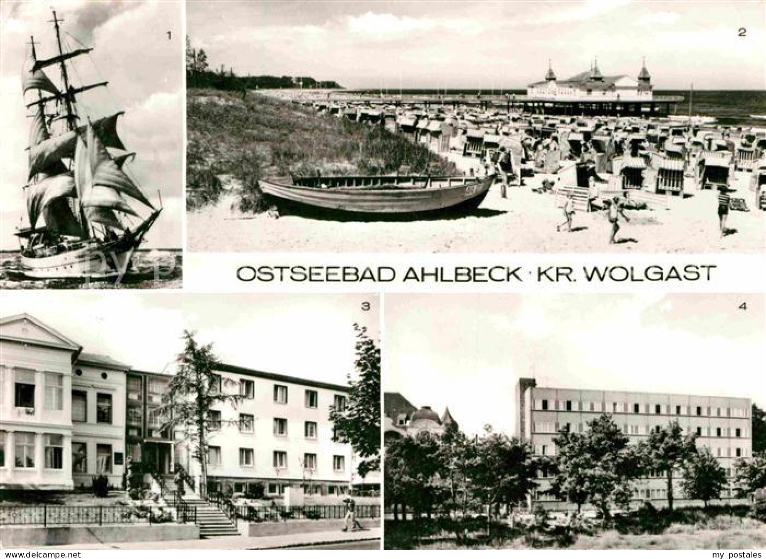 72703504 Ahlbeck Ostseebad Segelschulschiff Wilhelm Pieck Strand Seebruecke FDGB - Andere & Zonder Classificatie