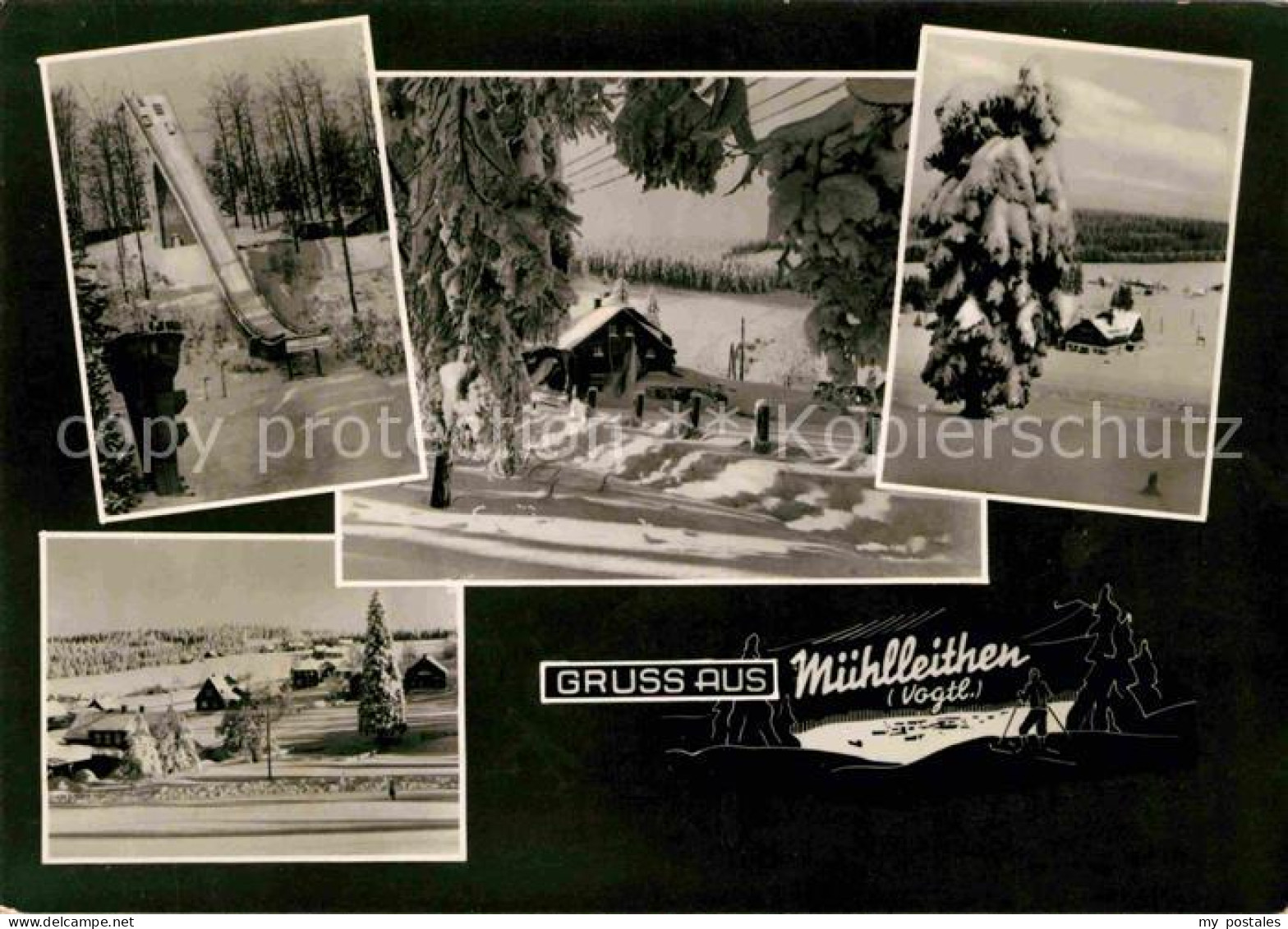 72703381 Muehlleiten Vogtland Skisprungschanze Winterpanorama Muehlleiten Vogtla - Klingenthal