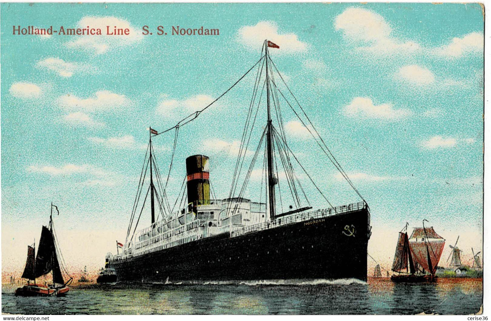 Holland-America Line S.S. Noordam Circulée En 1911 - Commerce