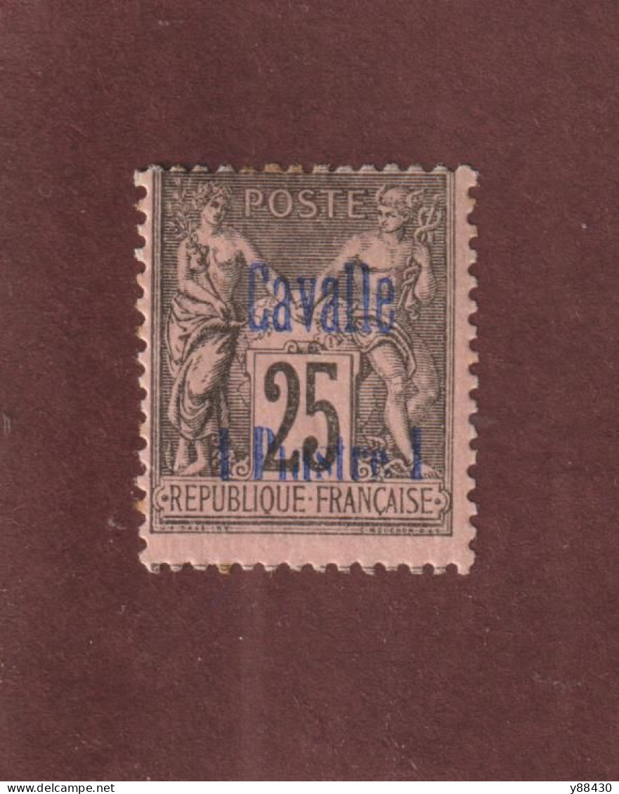 CAVALLE - 6 De 1893/1900 - Neuf * - Type Sage Surchargé - 1 Pi Sur 25c. Noir Sur Rose - 2 Scan - Unused Stamps