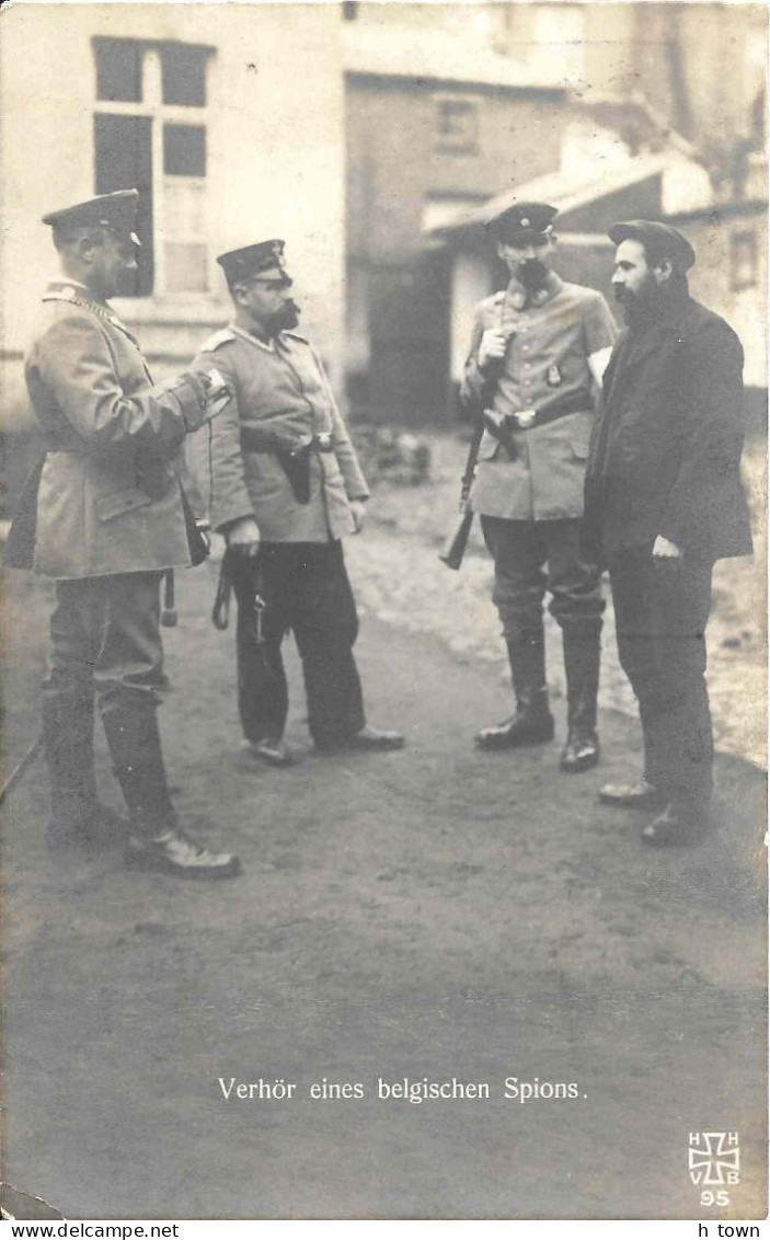 331  CPA "Interrogatoire D'un Espion Belge" 1916 K.D.Feldpoststation No 92 à Levesen Post Kirchhorsten "...Belgian Spy" - Deutsche Armee