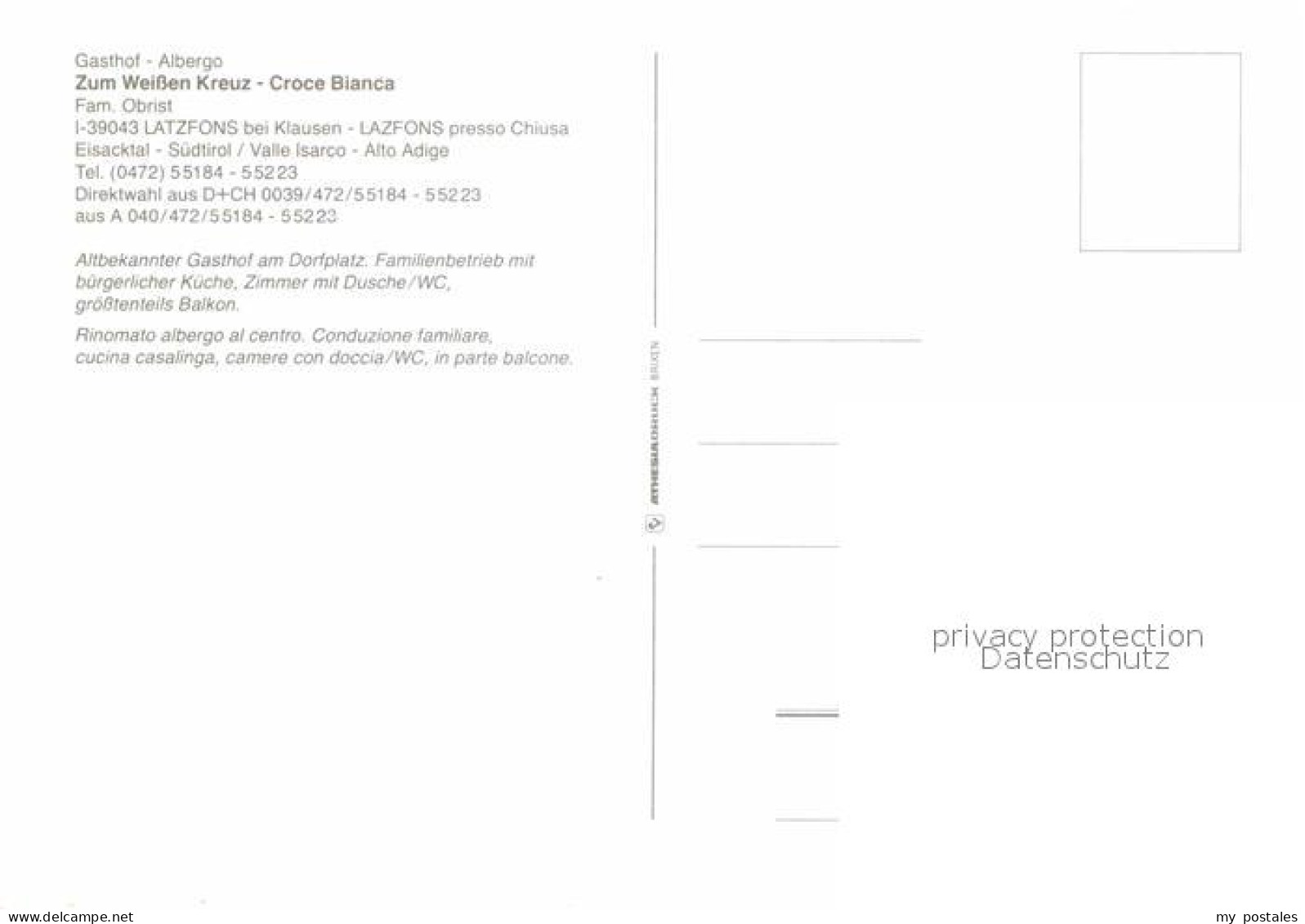 72701373 Latzfons Klausen Suedtirol Gasthof Weissen Kreuz   - Other & Unclassified