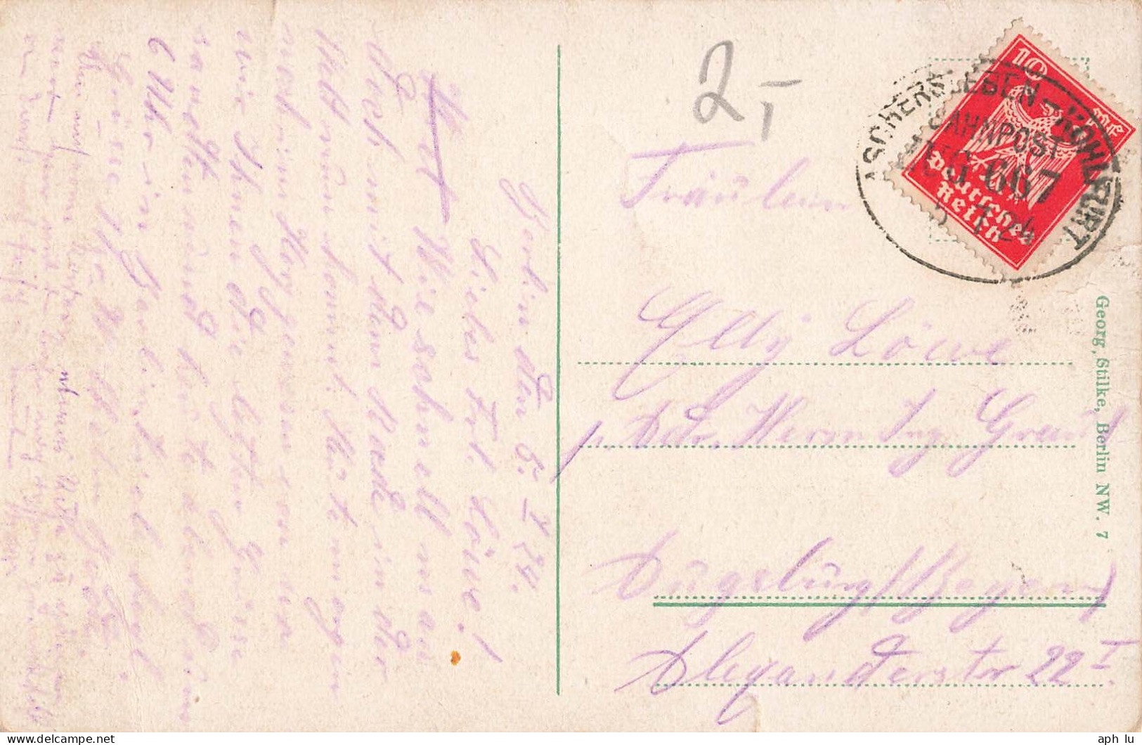 Bahnpost (Ambulant; R.P.O./T.P.O.) Aschersleben-Köhlfurt (ZA2573) - Cartas & Documentos