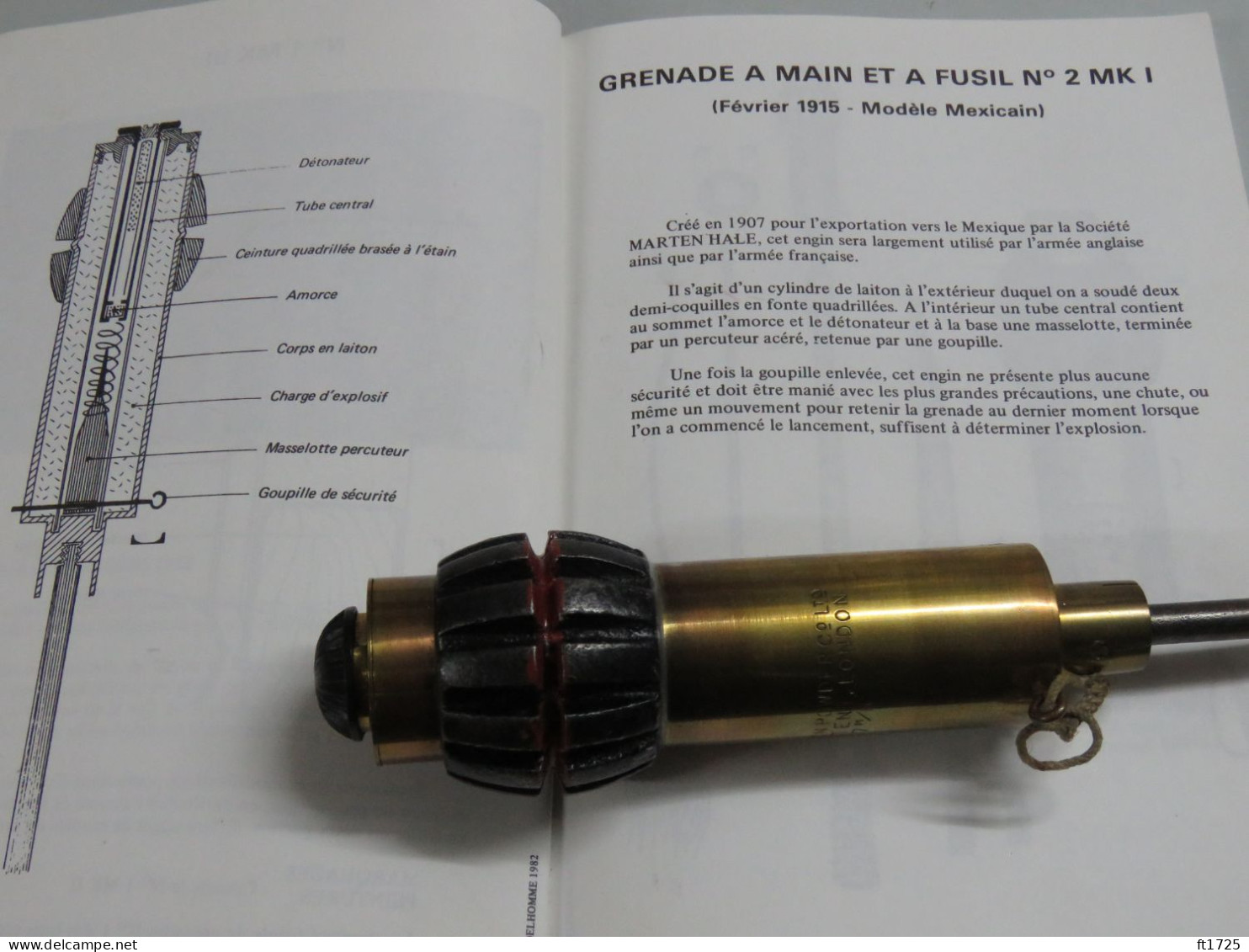 SUPERBE GRENADE A MAIN ET A FUSIL ANGLAISE N°2 MKI 1915 !