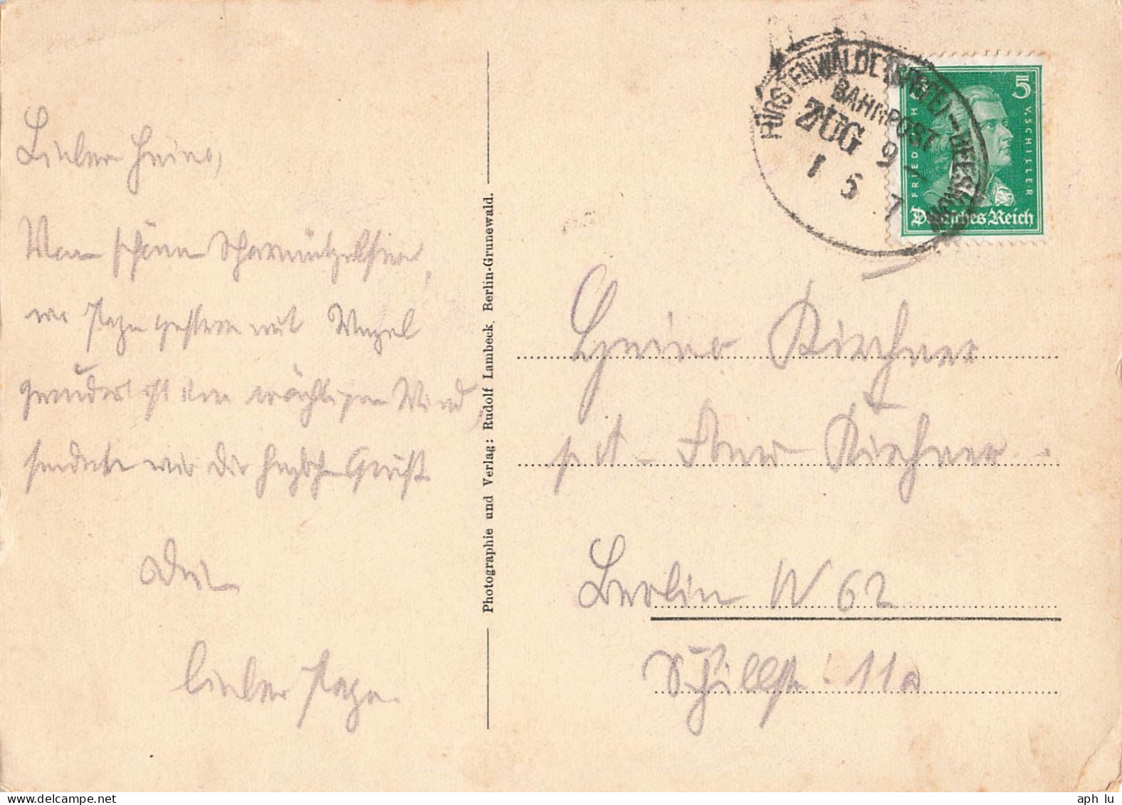 Bahnpost (Ambulant; R.P.O./T.P.O.) Fürstenwalde (Spree)-Belskow (ZA2574) - Briefe U. Dokumente