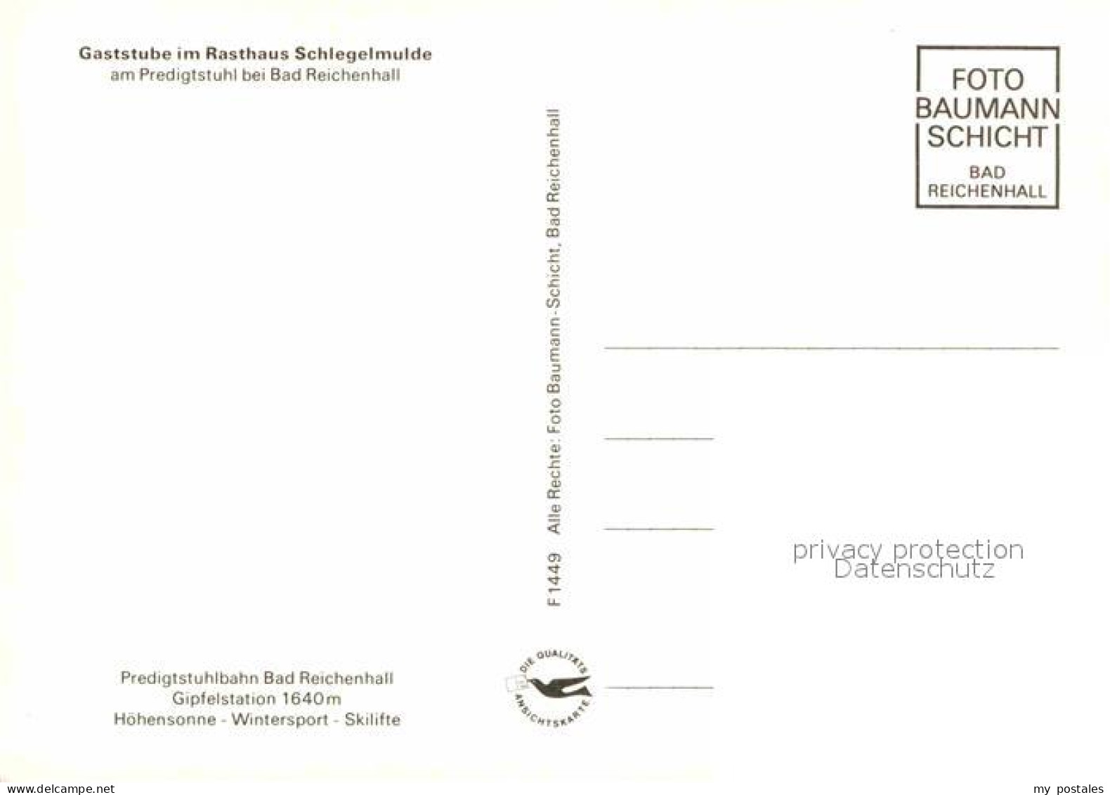 72701232 Reichenhall Bad Rasthaus Schlegelmulde Gaststube Reichenhall Bad - Bad Reichenhall