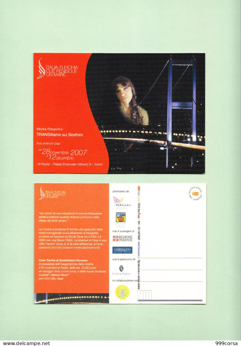(B3) Italia-Turchia, Due Penisole Un Mare, Mostra Fotografica, 28-11-2007, Freecard (1 Cart. F-r) - Advertising