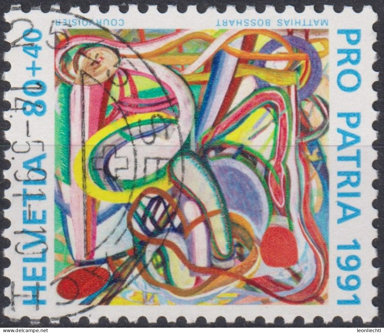 1991 Schweiz Pro Patria, Zeitgenössische Kunst, Vitalität, ⵙ Zum:CH B233, Mi:CH 1448, Yt: CH 1476 - Oblitérés