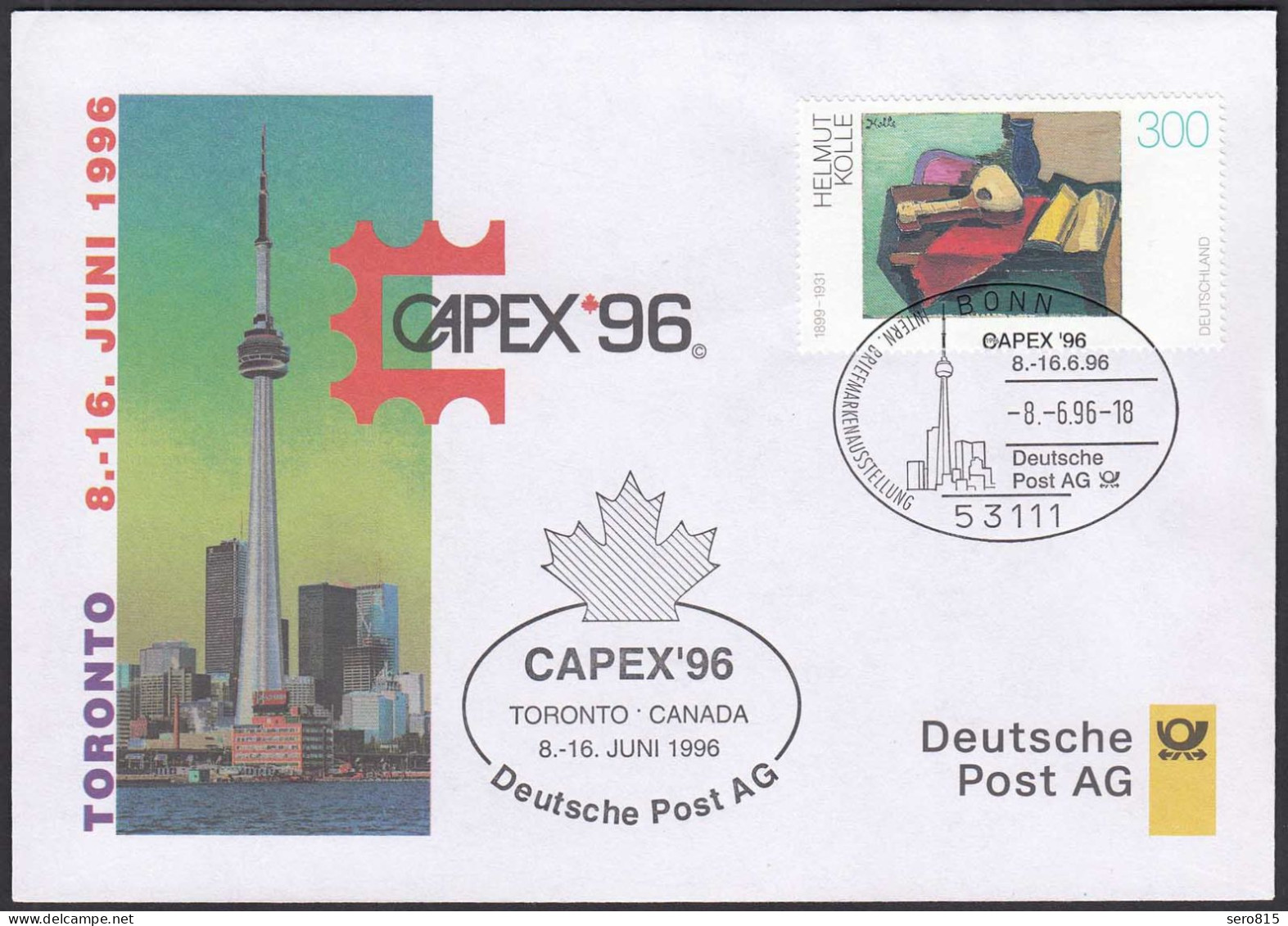 Deutsche Post Original Ausstellungsbrief 1996 Toronto Capex Canada  (87020 - Lettres & Documents