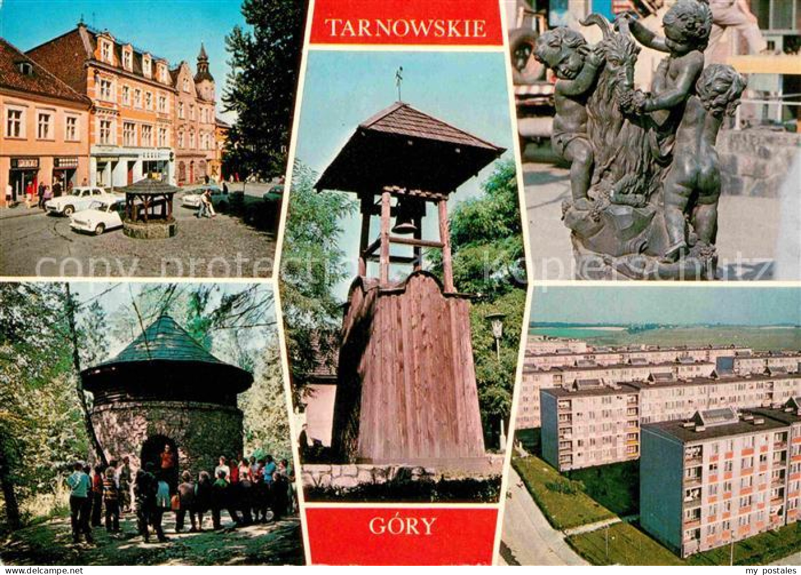 72700972 Tarnowskie Gory Tarnowitz Teilansichten Turm Glockenturm Skulptur Siedl - Polen