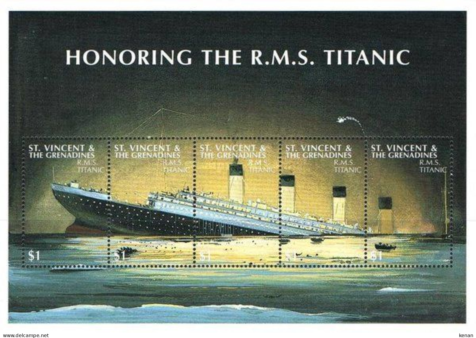 St Vincent & Grenadines,1997, The 85th Anniversary Of The "Titanic" Disaster (MNH) - St.Vincent Y Las Granadinas