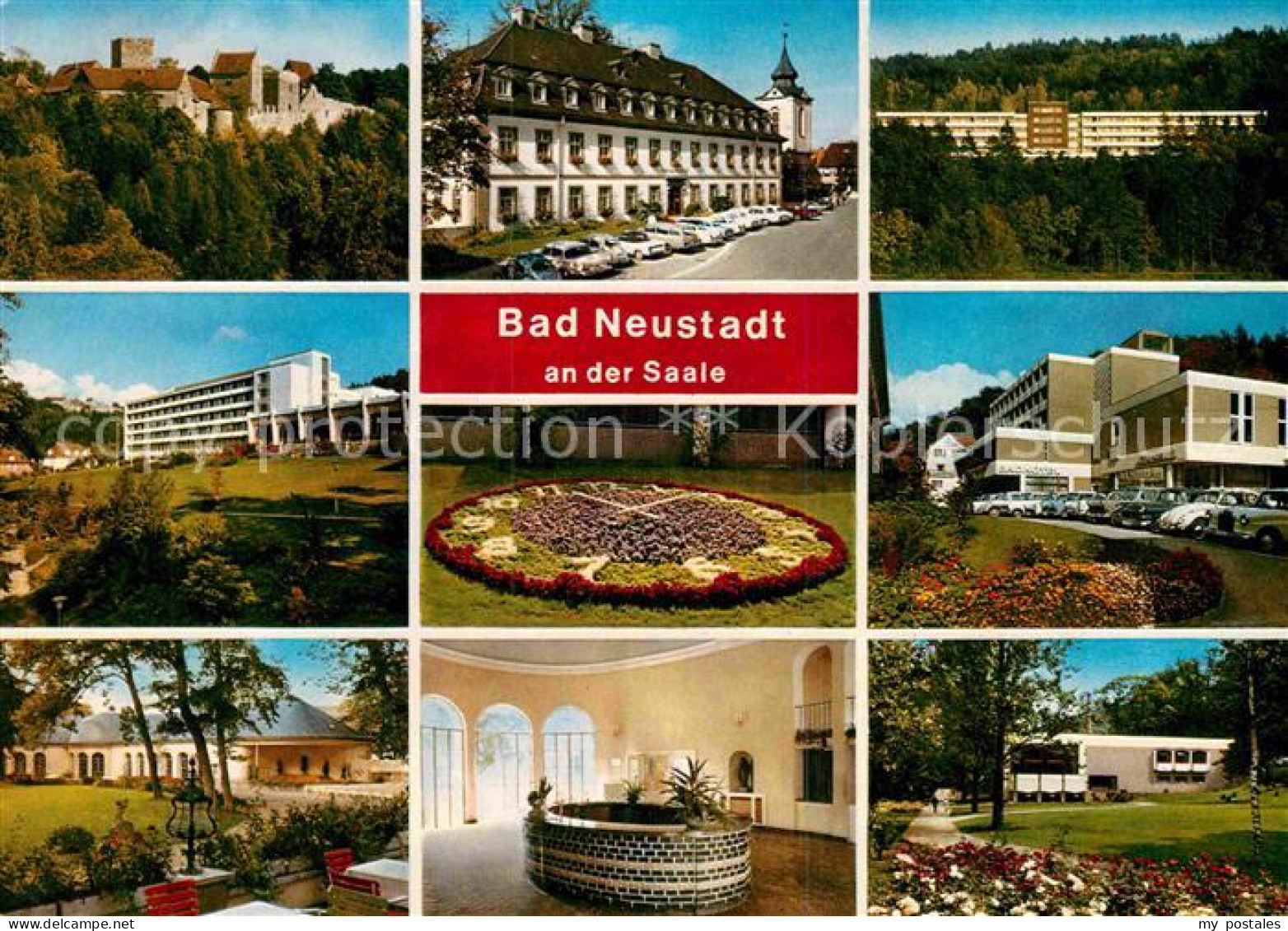 72700651 Bad Neustadt Schloss Kurhaus Kurpark Blumenuhr Trinkbrunnen Bad Neustad - Sonstige & Ohne Zuordnung