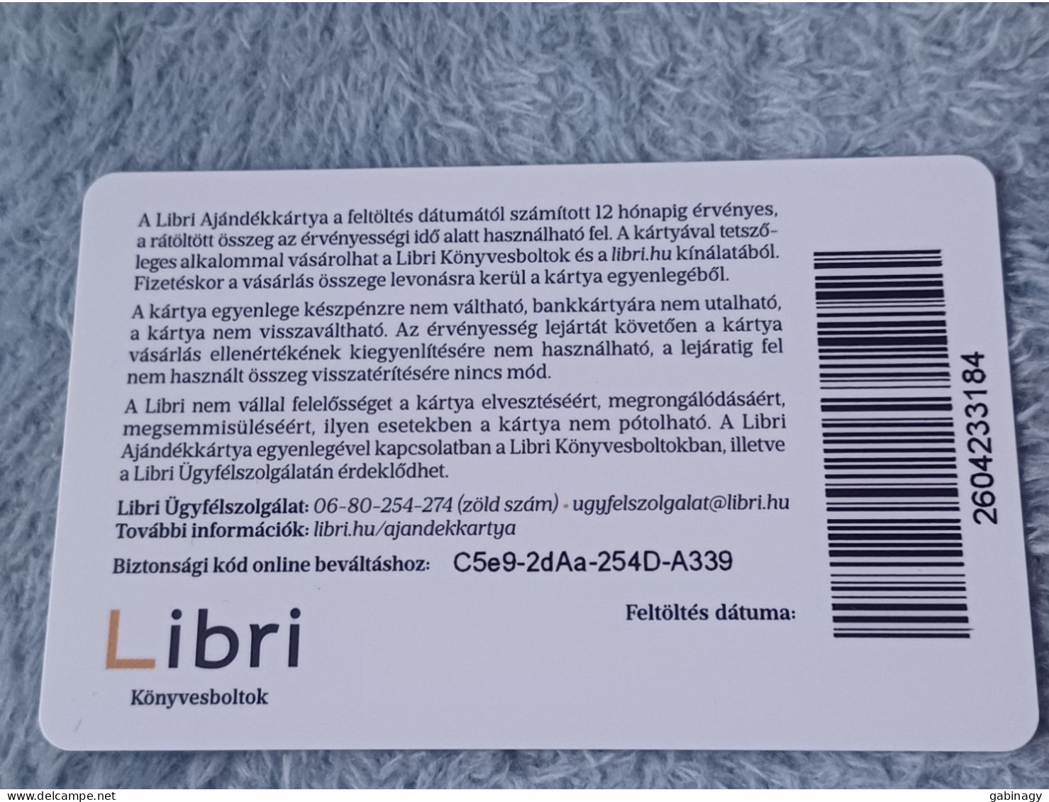 GIFT CARD - HUNGARY - LIBRI 23 - BUTTERFLY - BEE - CARTOON - Gift Cards